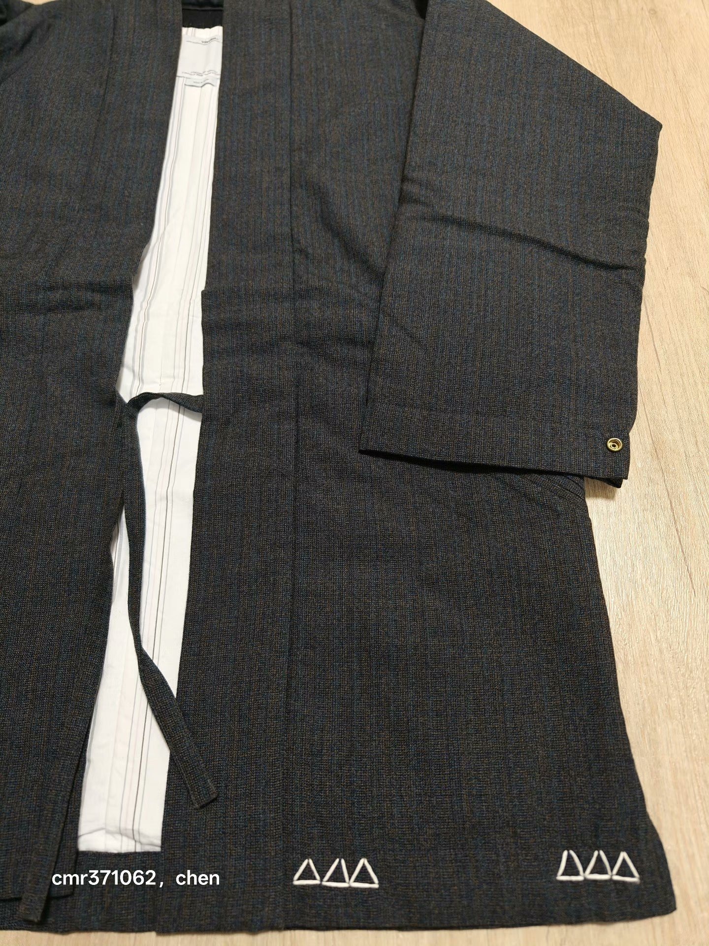 visvim 16AW Dotera Wool Stripe Coat — detail