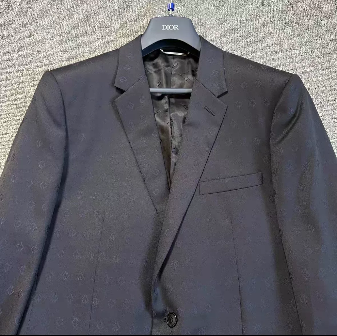 Dior Wool Blazer Subtle Logo Print — detail