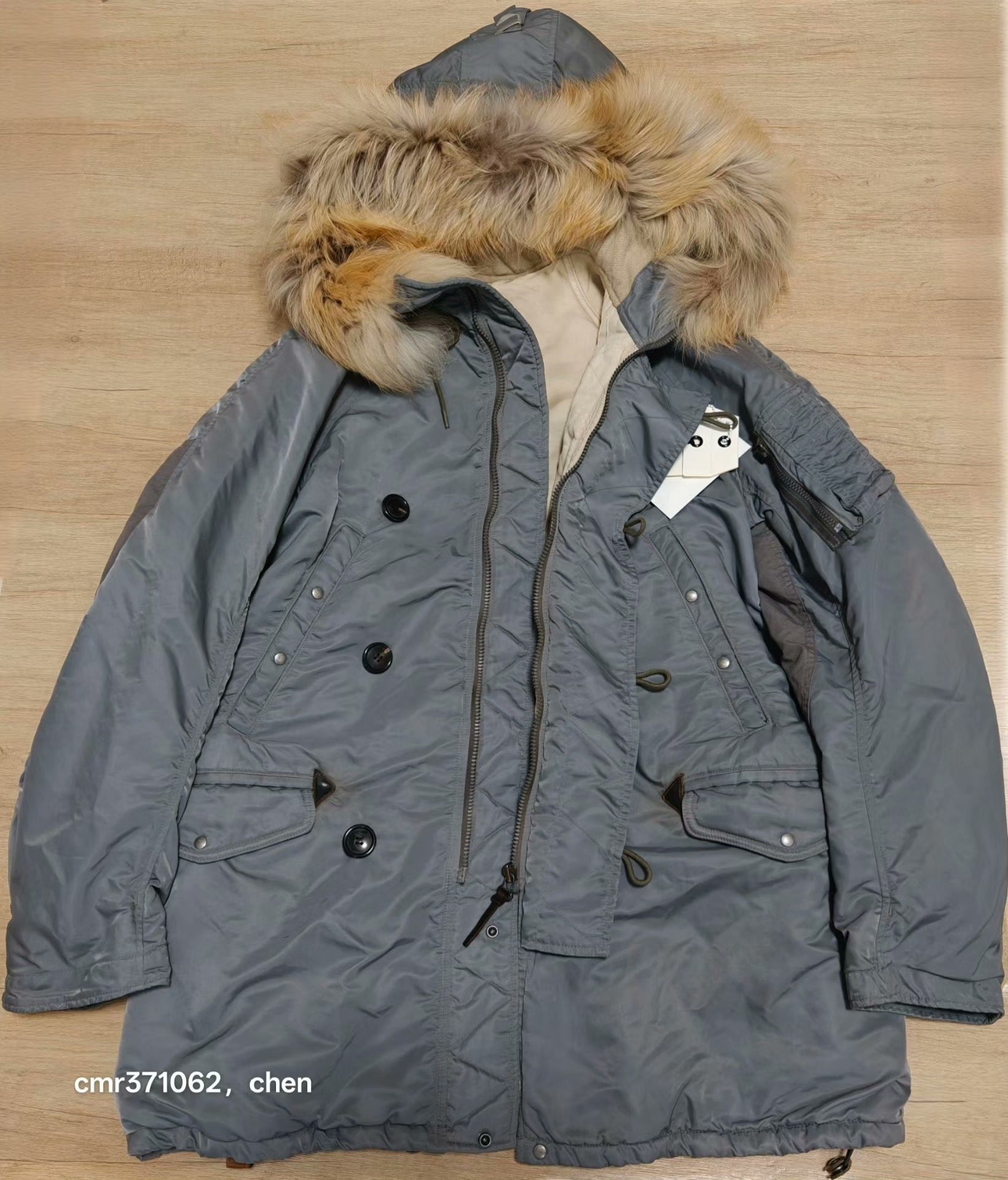 visvim 18AW Valdez Wool Pile Coat — label