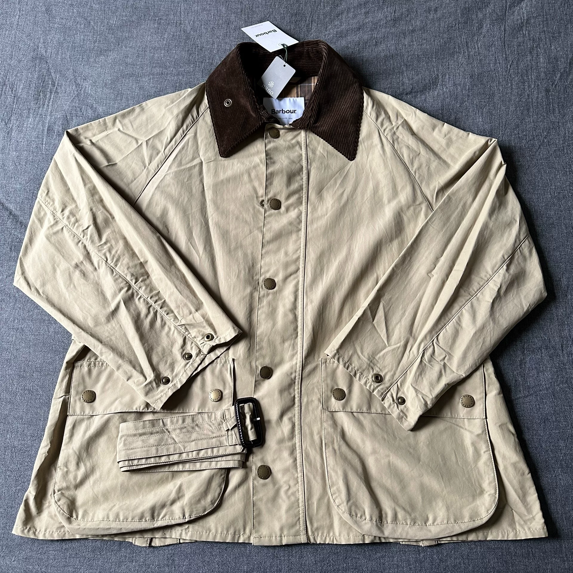 Barbour OS Oversize Bedale Belted Jacket