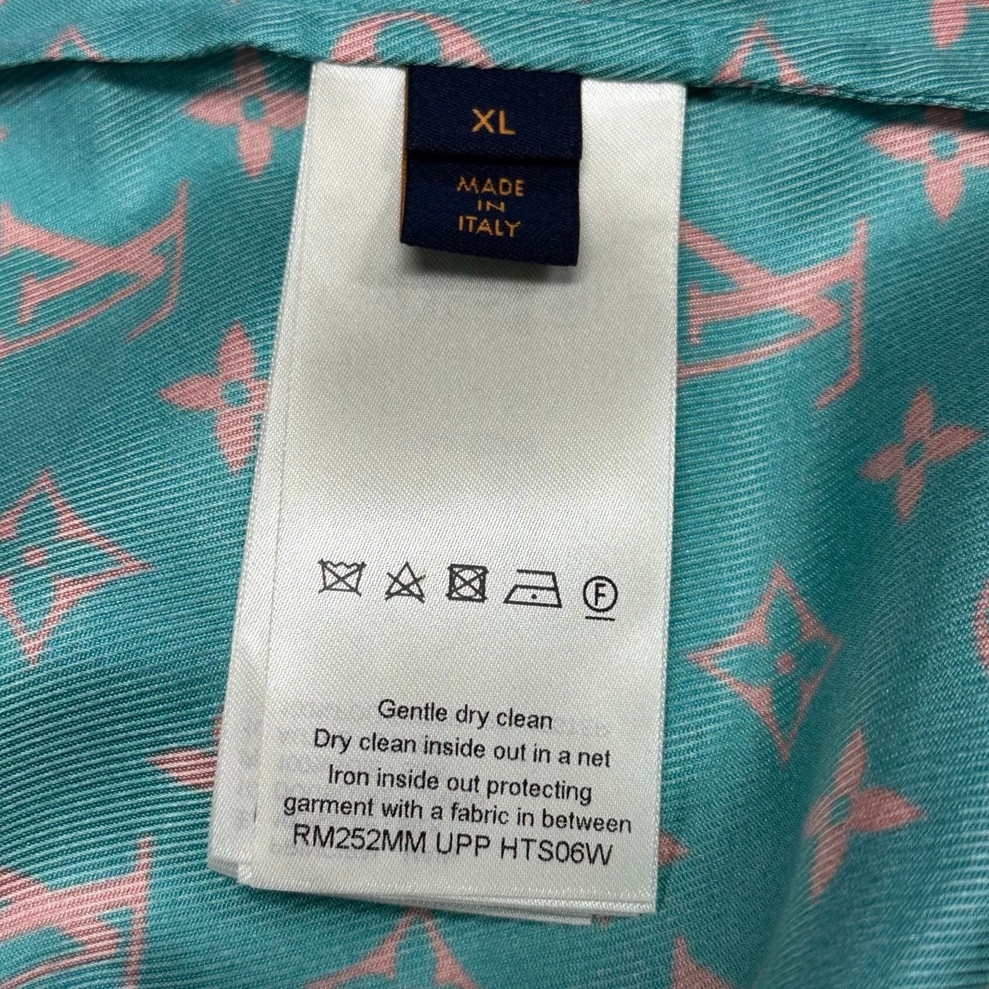 Louis Vuitton FW25 All-Over Print Silk Shirt — label