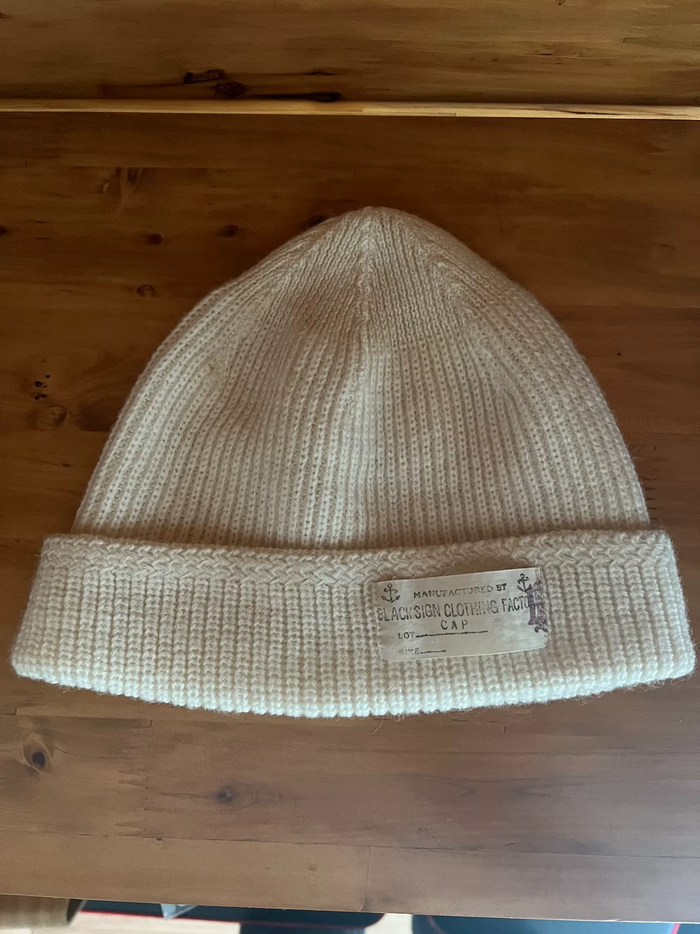 Black Sign 100% Wool Knit Cap — front
