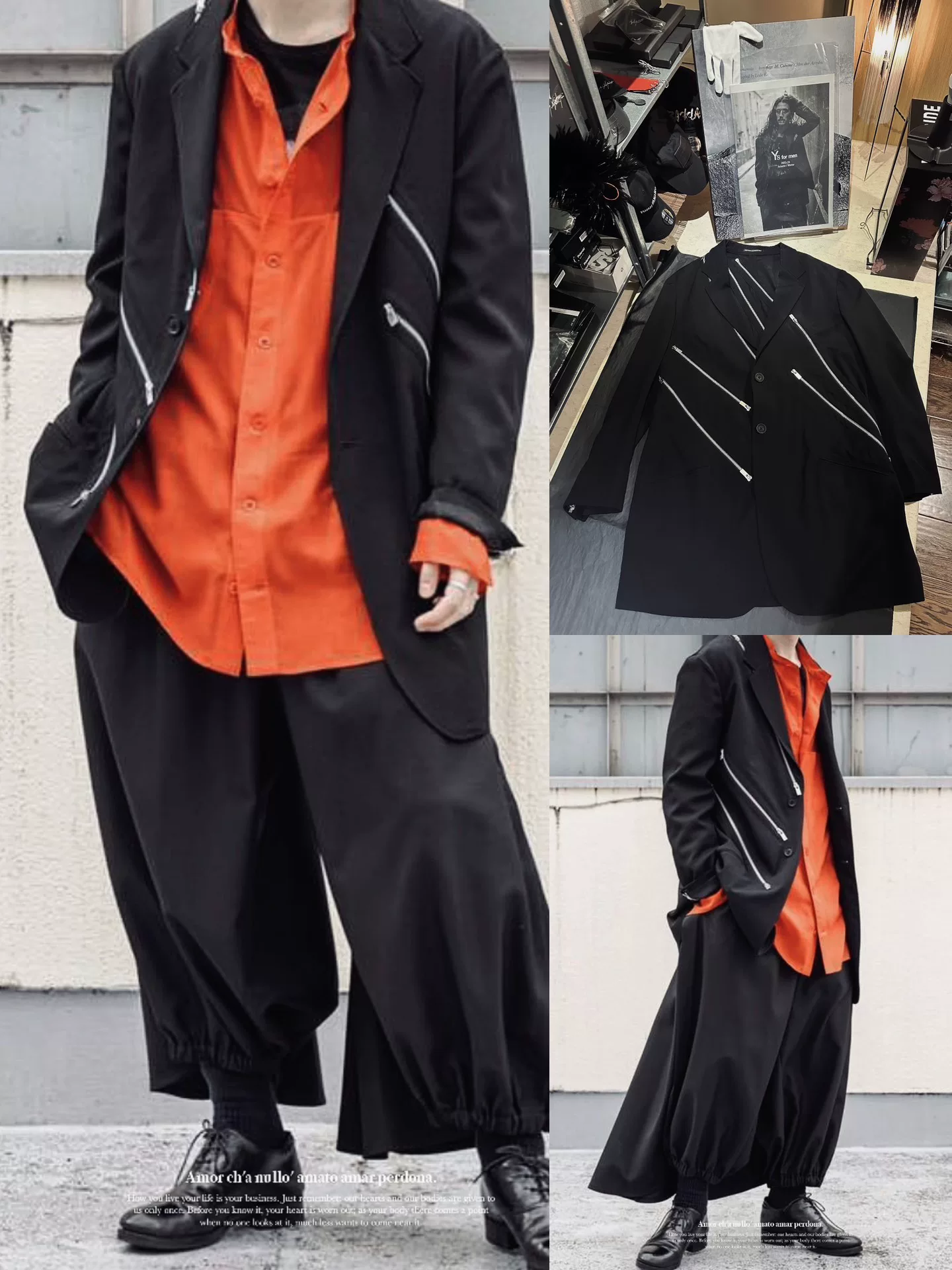 Yohji Yamamoto 22ss Asymmetric Zip Jacket