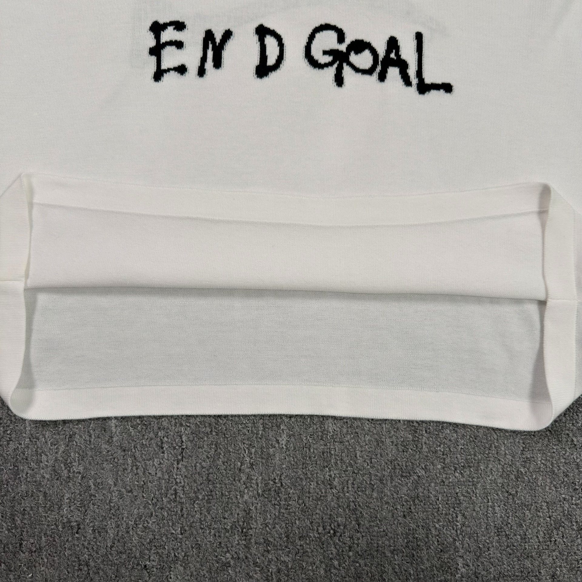 Louis Vuitton White 'END GOAL' T-Shirt — label