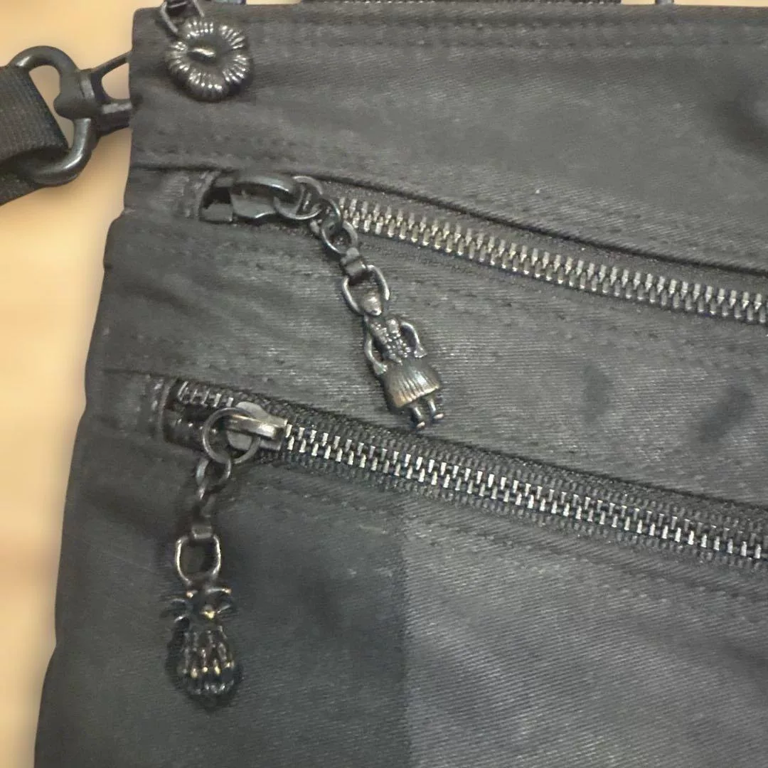 PORTER Black Single-Shoulder Canvas Bag — back