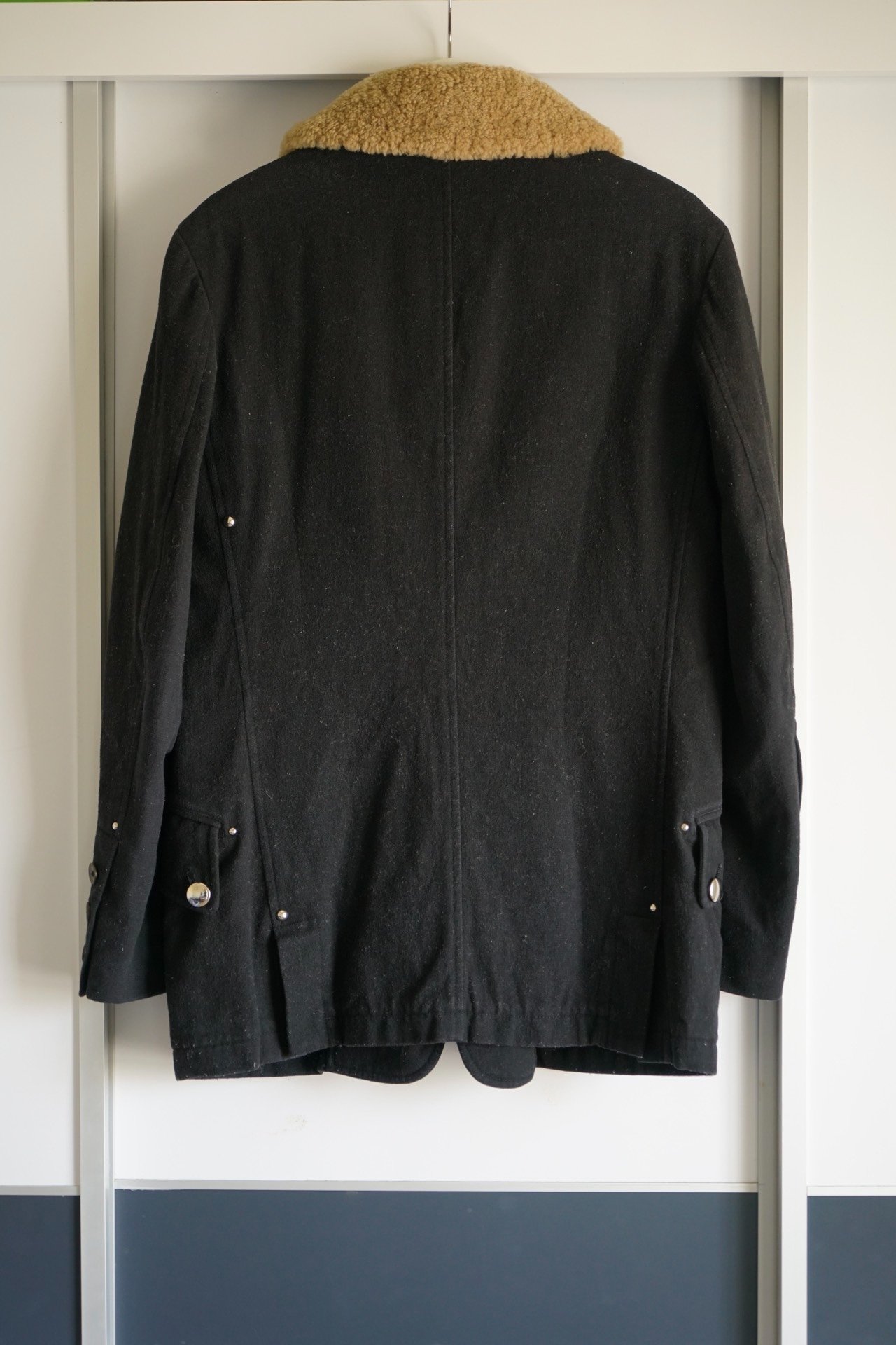 Yohji Yamamoto 05AW Leather Collar Blazer — detail