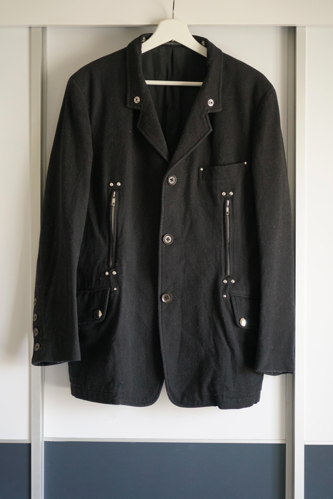 Yohji Yamamoto 05AW Leather Collar Blazer — front