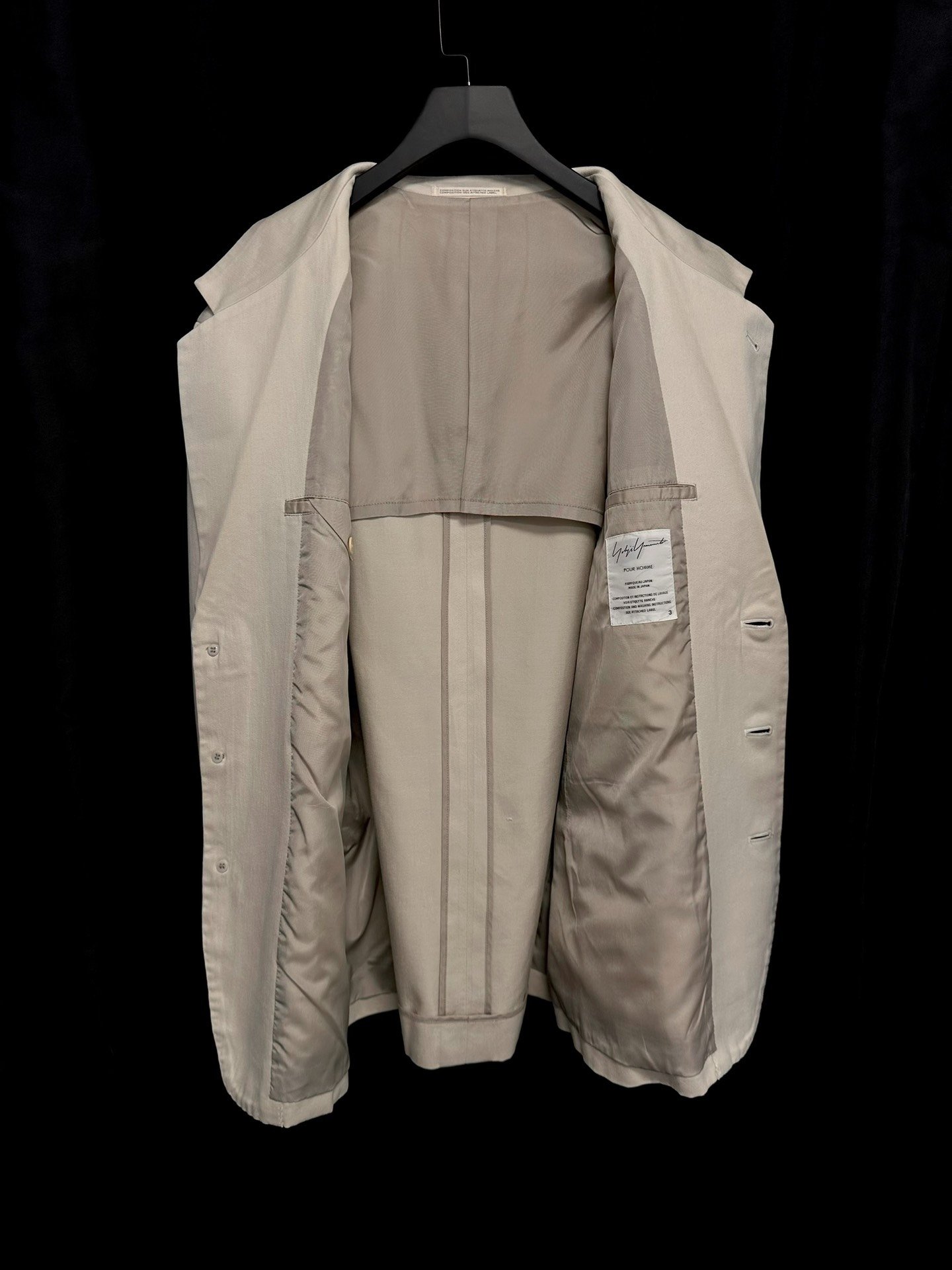 Yohji Yamamoto 2003 SS Silk Runway Coat — detail