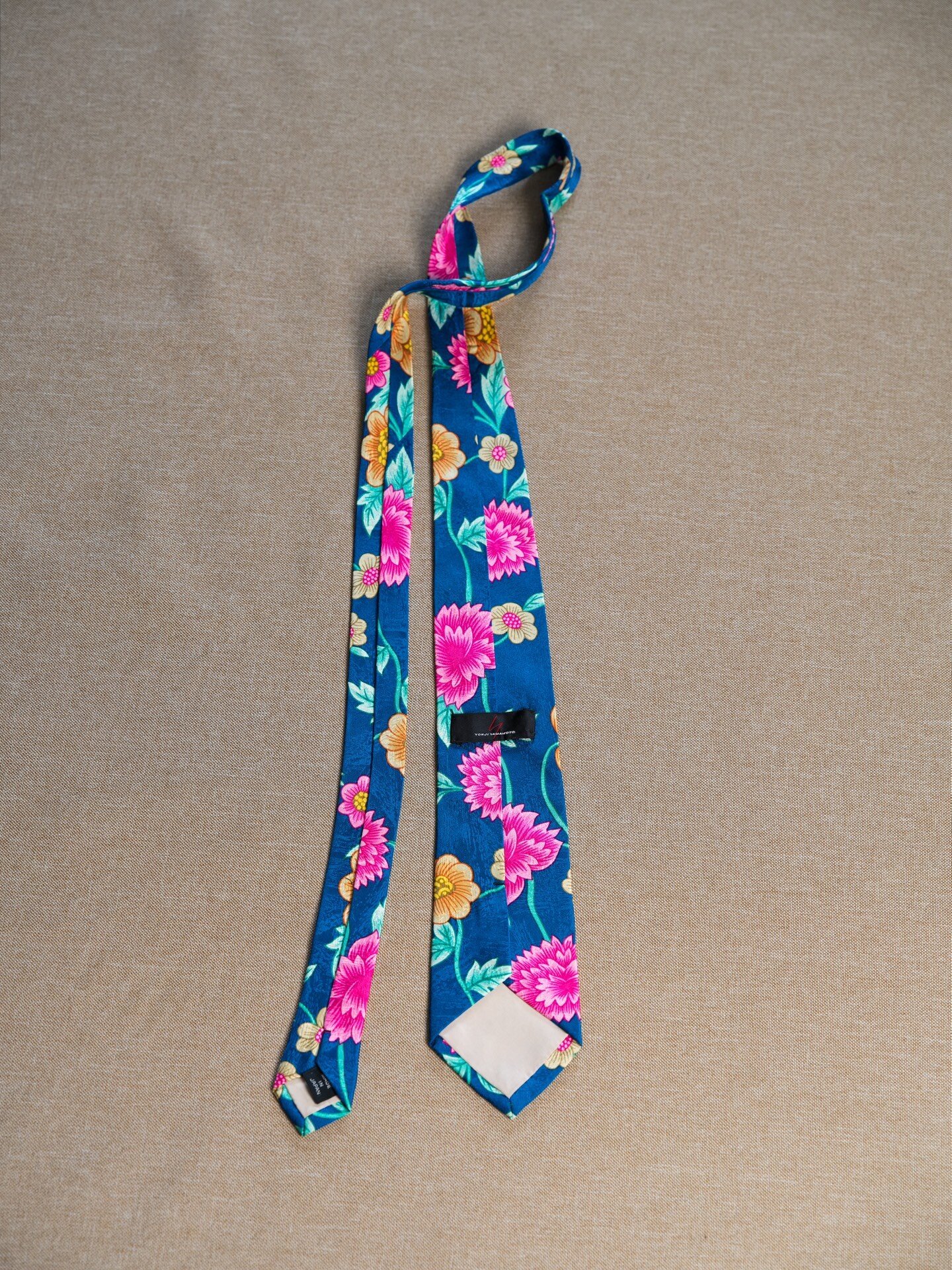 Yohji Yamamoto Silk Floral Tie — front