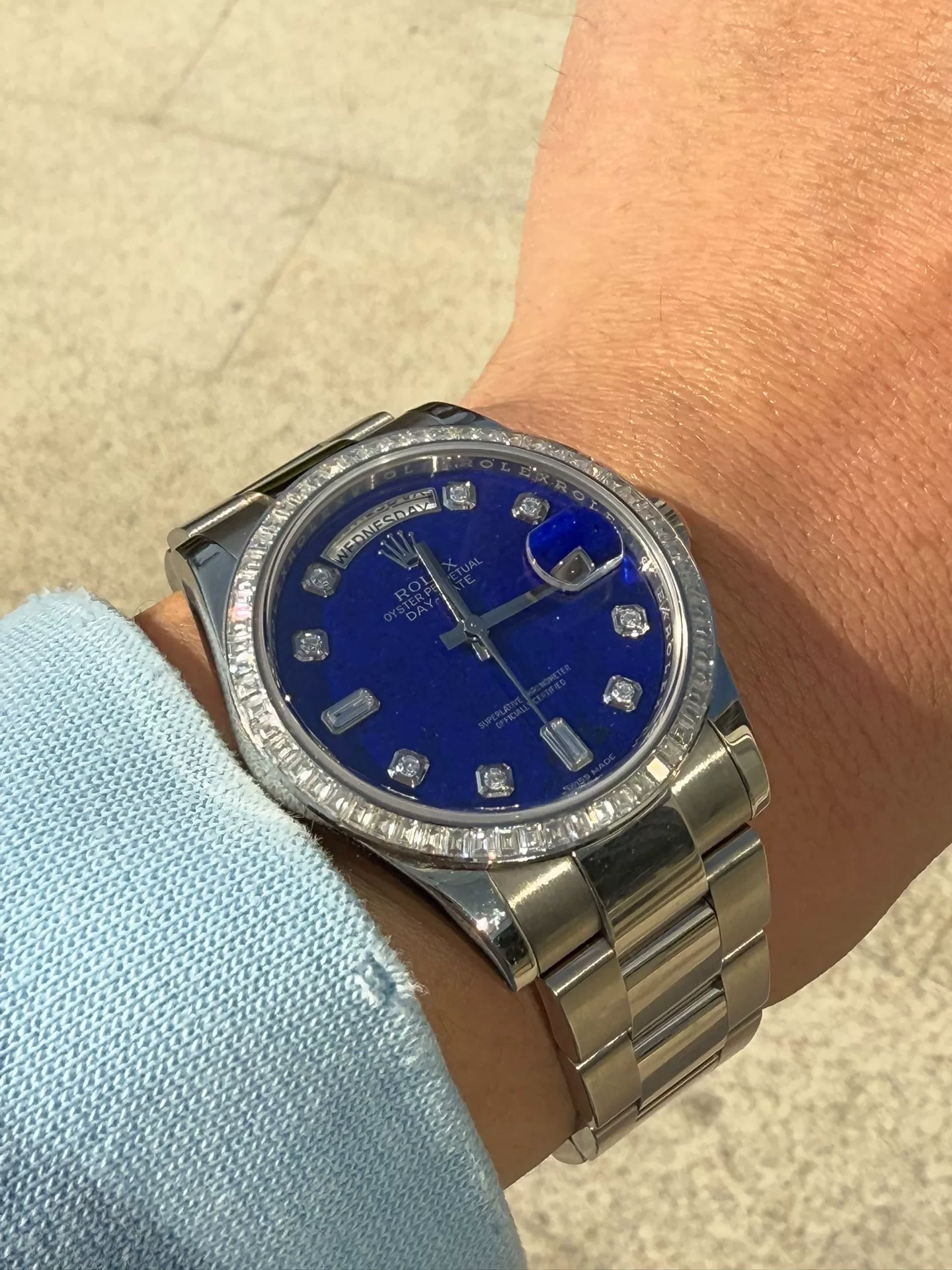 Rolex 118399 Lapis Lazuli Watch — detail