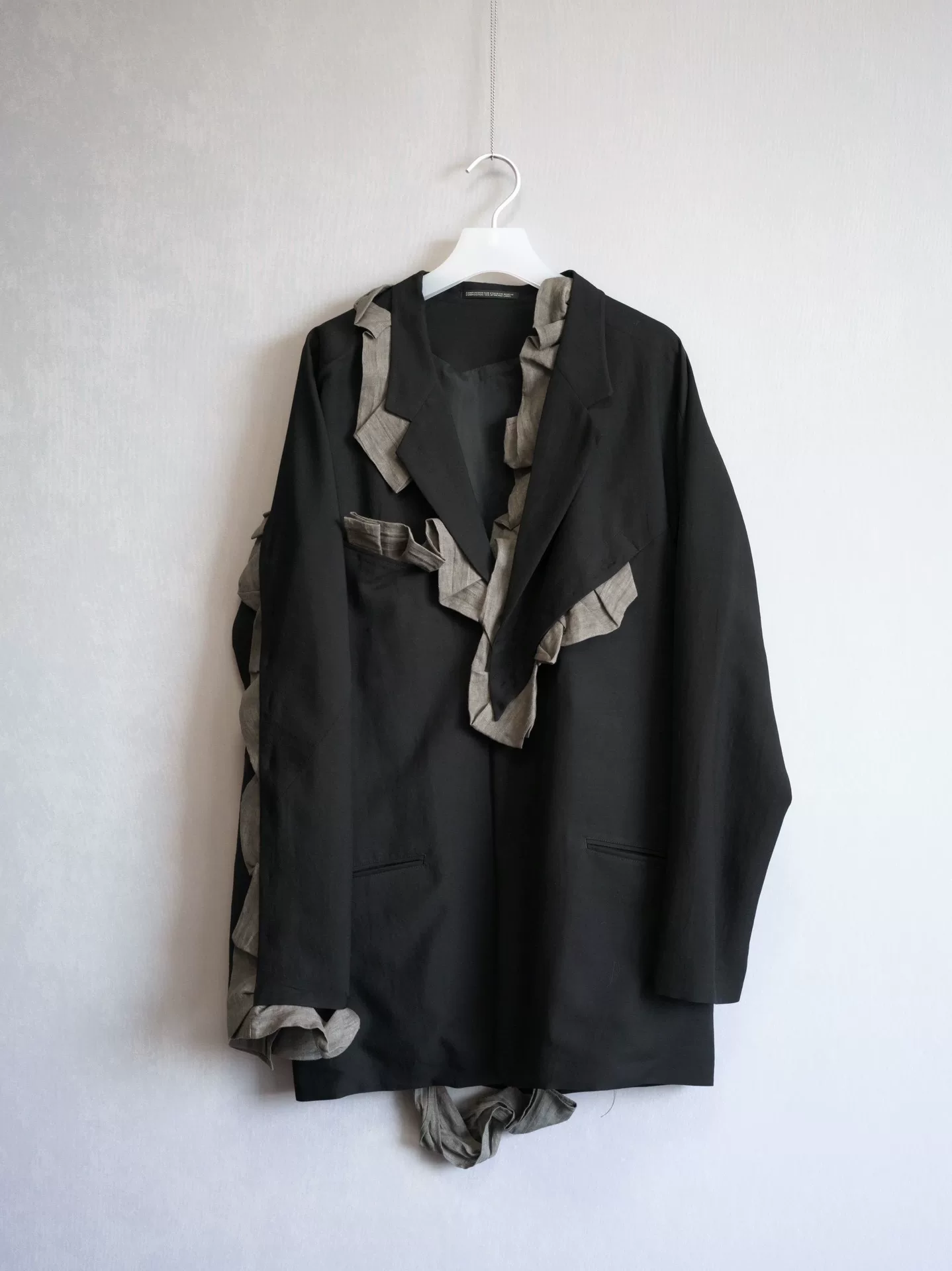 Yohji Yamamoto 24SS Embroidered Ruffle Jacket — front
