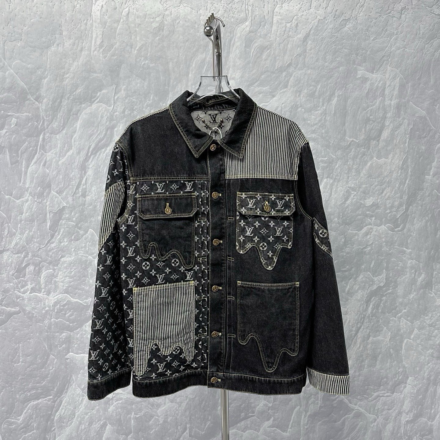 Louis Vuitton Nigo Deconstructed Denim Jacket — front