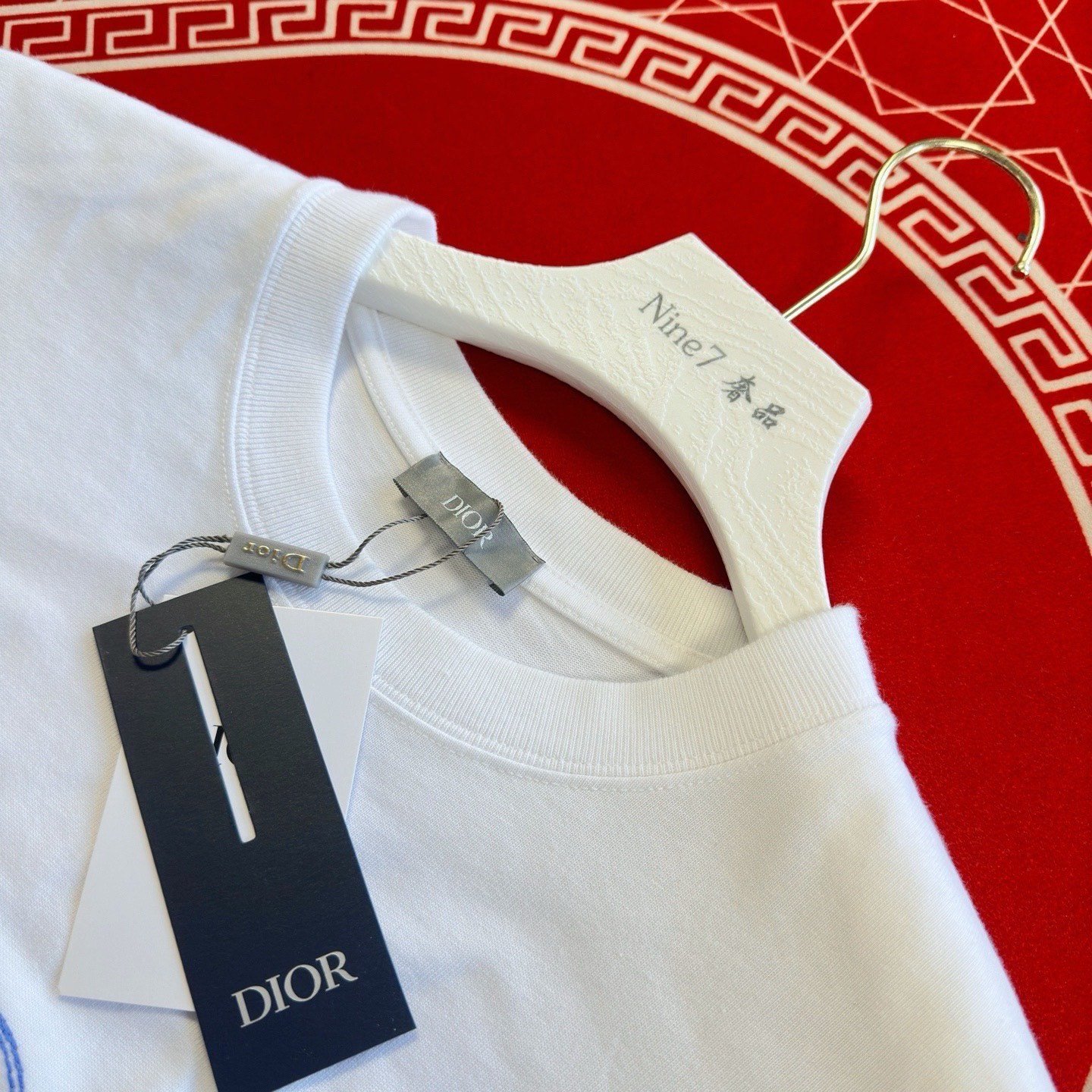Dior x HYLTON NEL Cat Embroidery Logo T-Shirt — detail