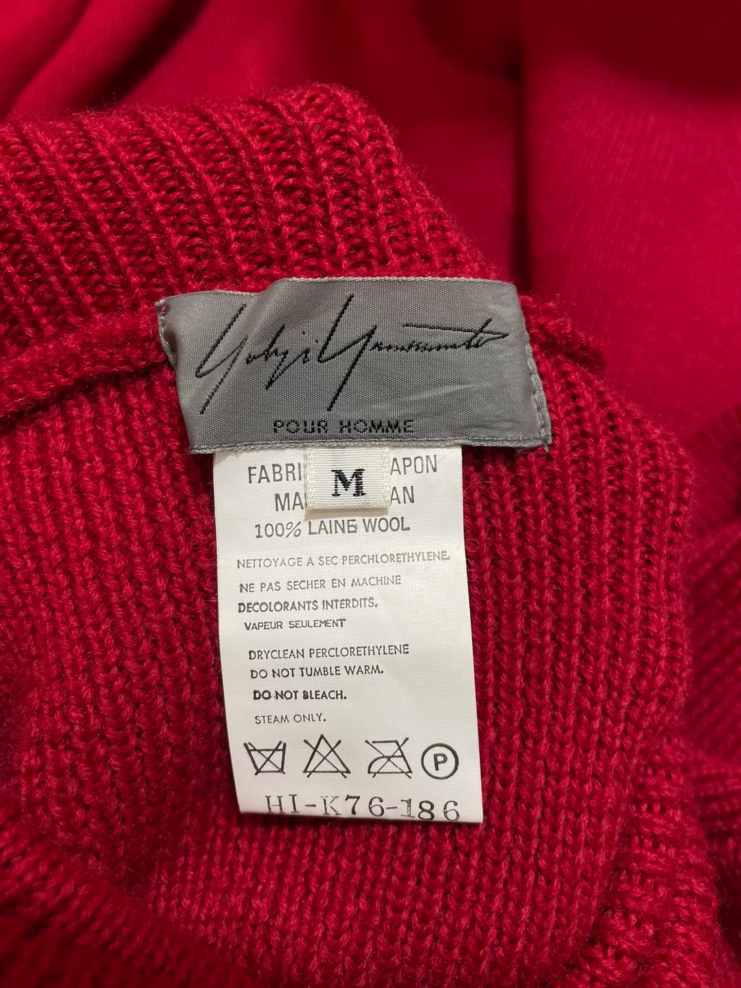 Yohji Yamamoto 97AW Vibrant Turtleneck Sweater — label