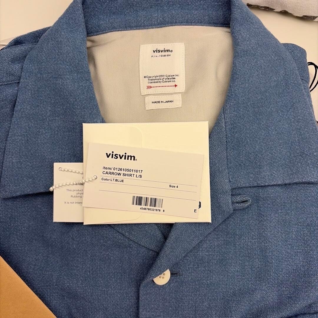 VISVIM 26SS CARROW SHIRT LT.BLUE — label