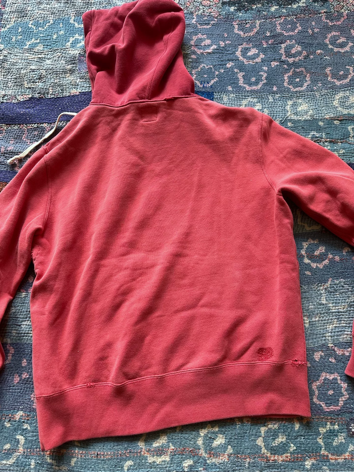 RRL Distressed Vintage Red Hoodie — front