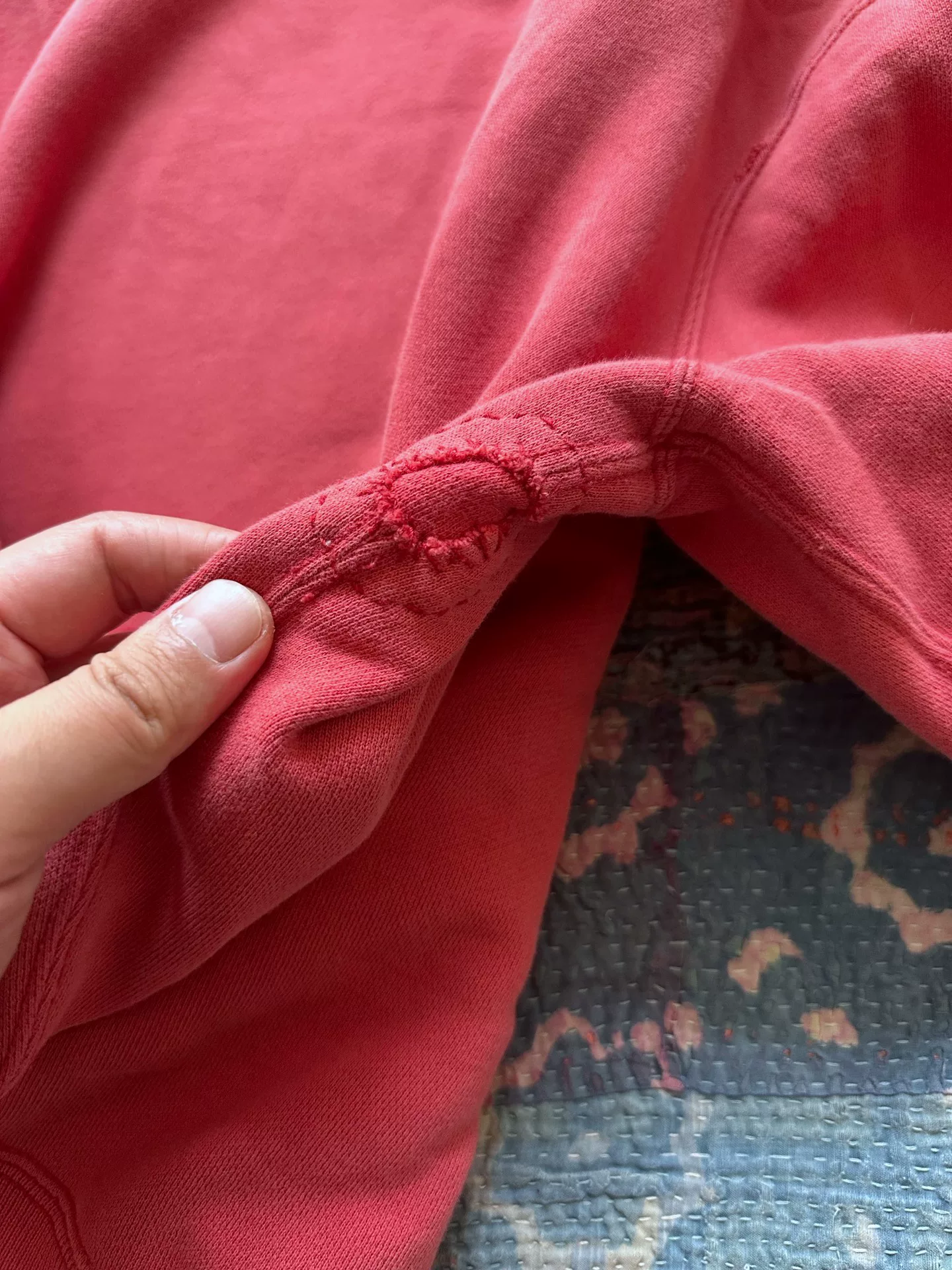 RRL Distressed Vintage Red Hoodie — back