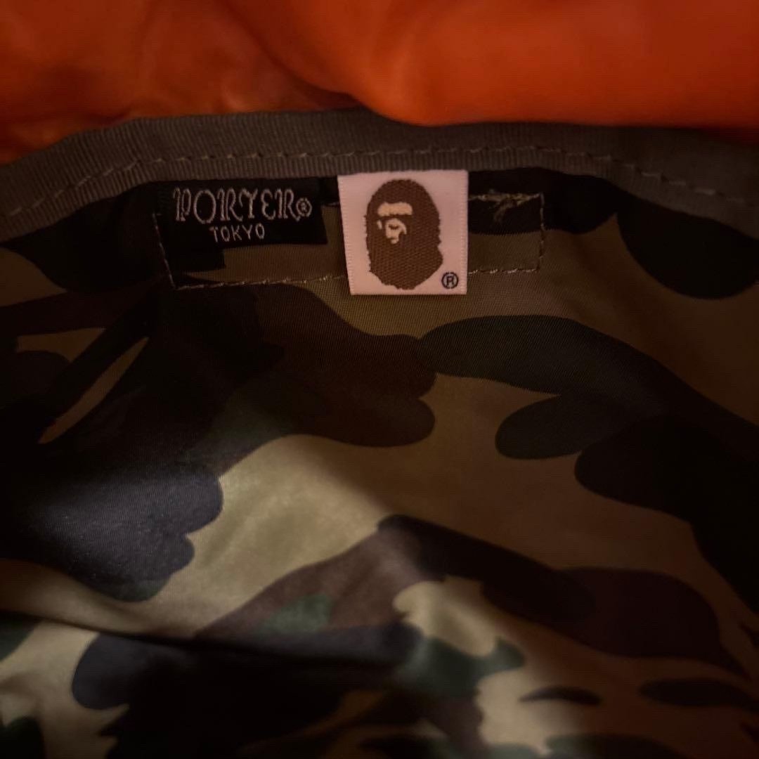ABATHING APE × PORTER Camo Backpack — label