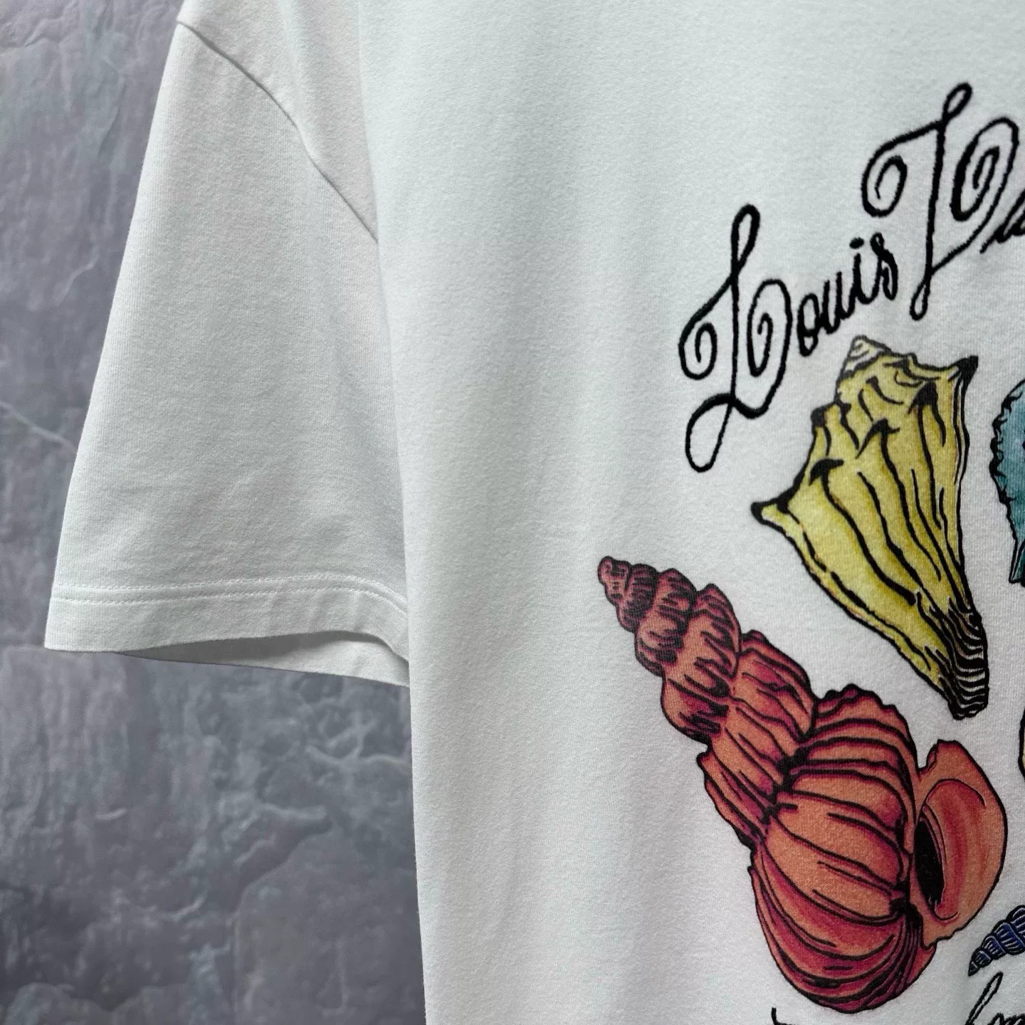 Louis Vuitton FW24 Conch Shell Embroidered Tee — detail