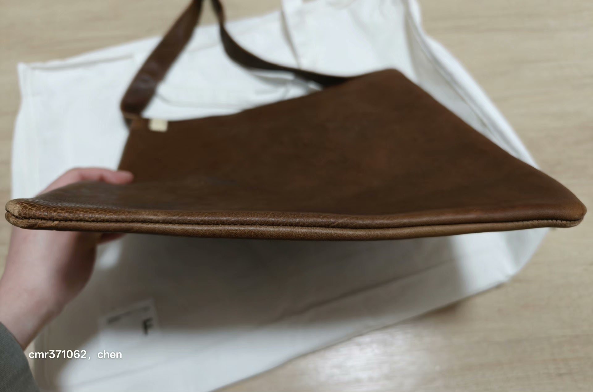 VISVIM 24AW Leather Musette Bag DMGD — label