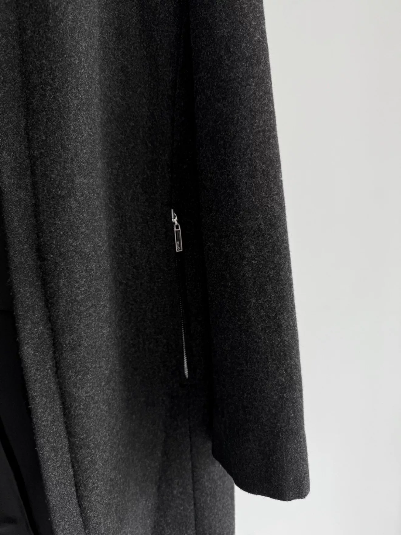 Jean Paul Gaultier Charcoal Wool Zip Coat — back