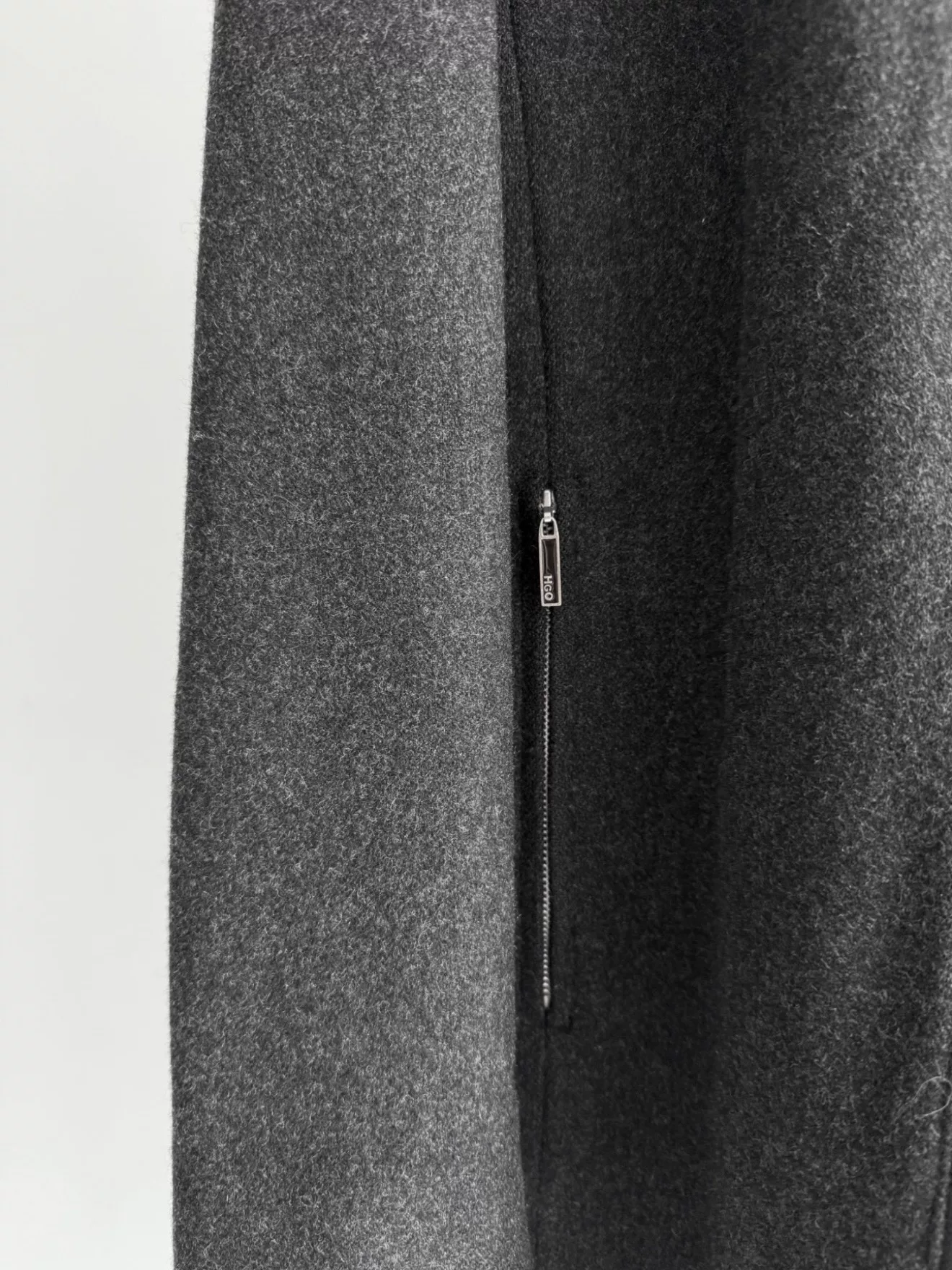 Jean Paul Gaultier Charcoal Wool Zip Coat — label
