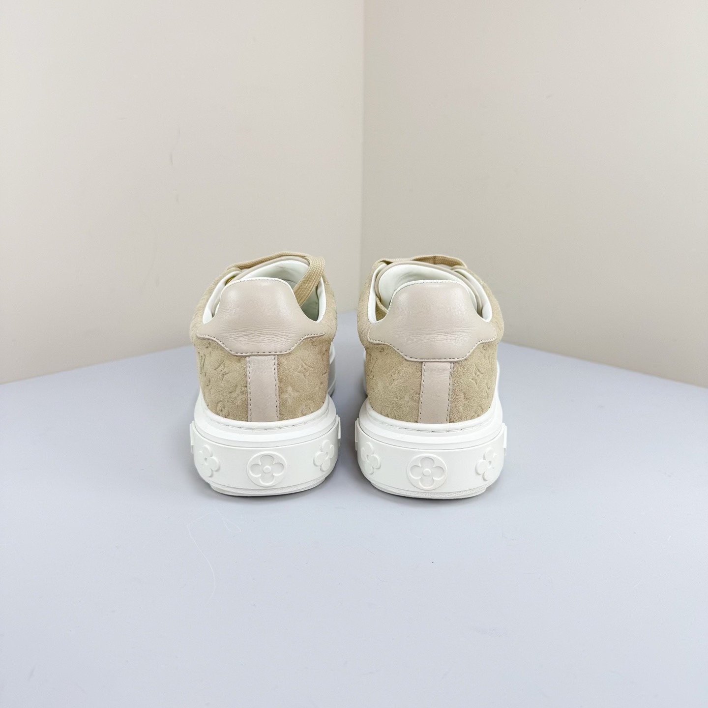 Louis Vuitton Suede Monogram Platform Shoes — detail