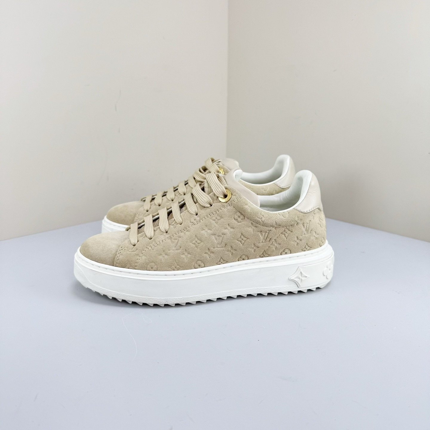 Louis Vuitton Suede Monogram Platform Shoes
