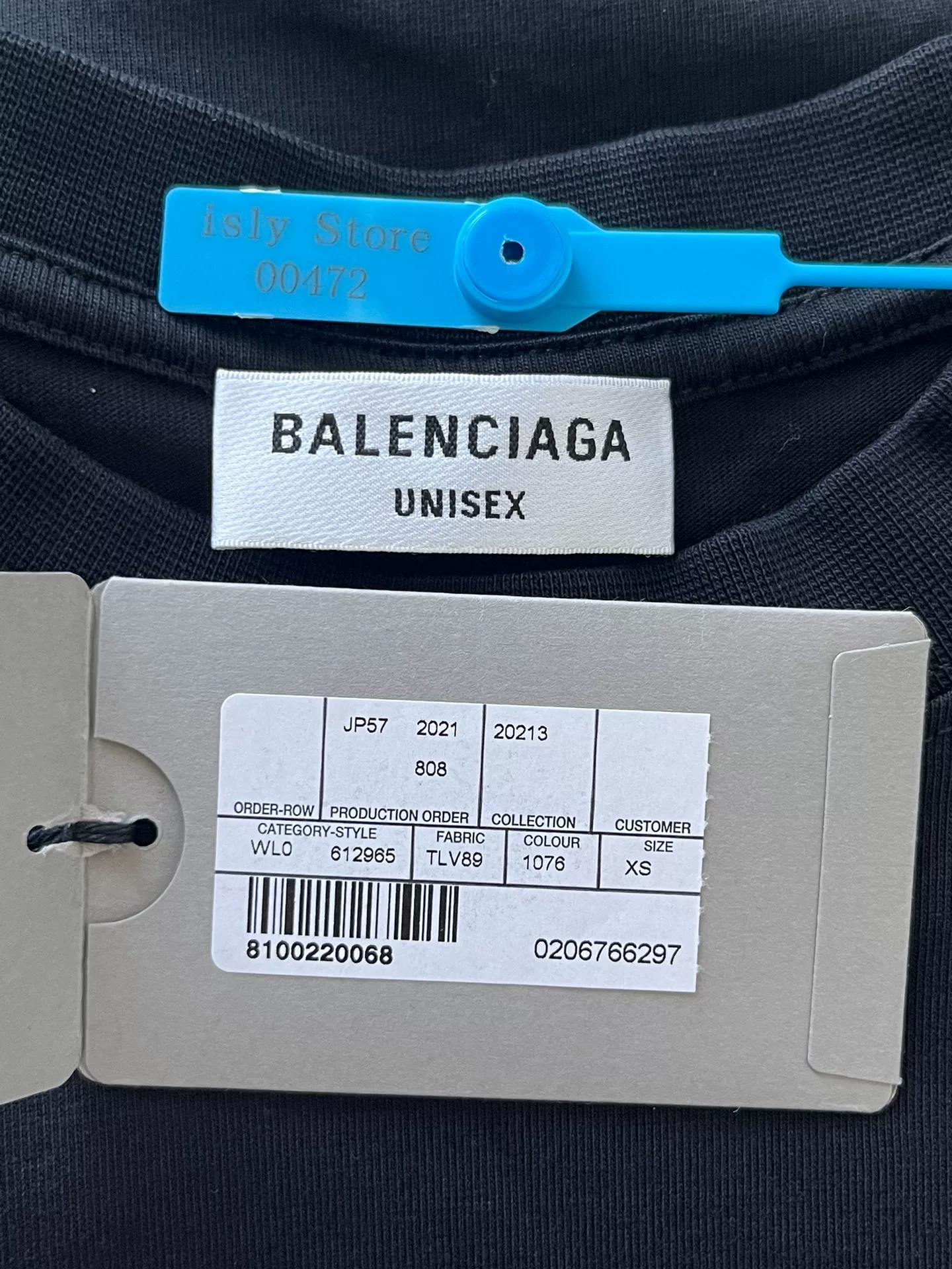 Balenciaga Scissors Laurel Logo T-Shirt — back