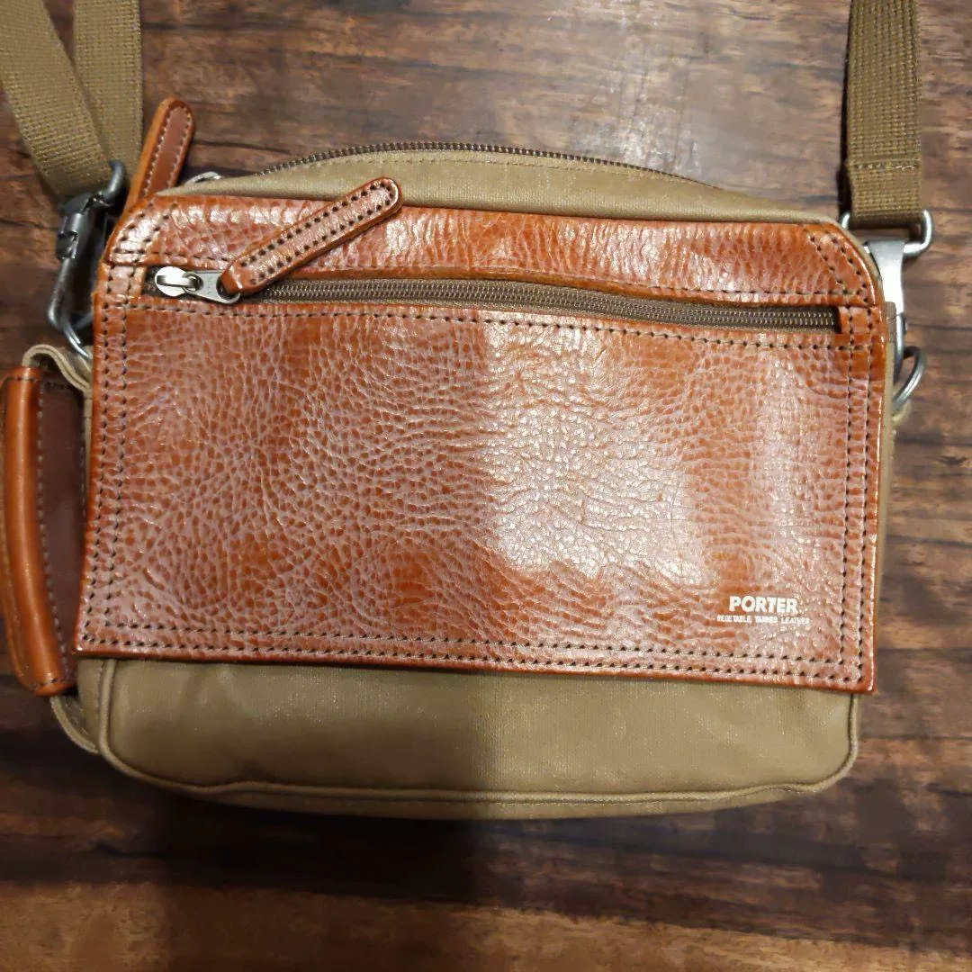 Porter Khaki Brown Crossbody Bag — front