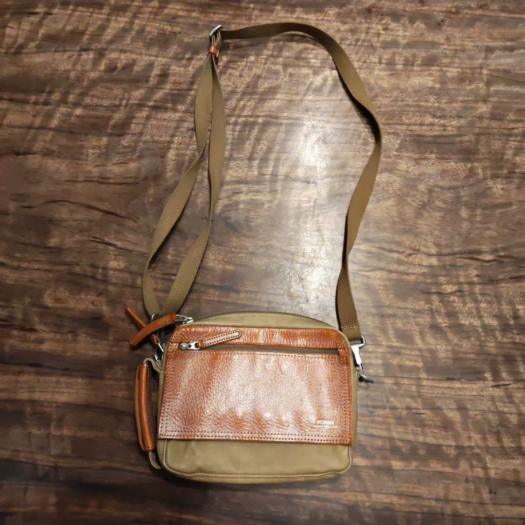 Porter Khaki Brown Crossbody Bag