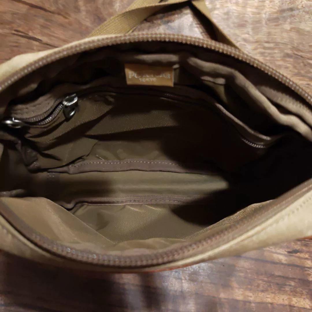 Porter Khaki Brown Crossbody Bag — back