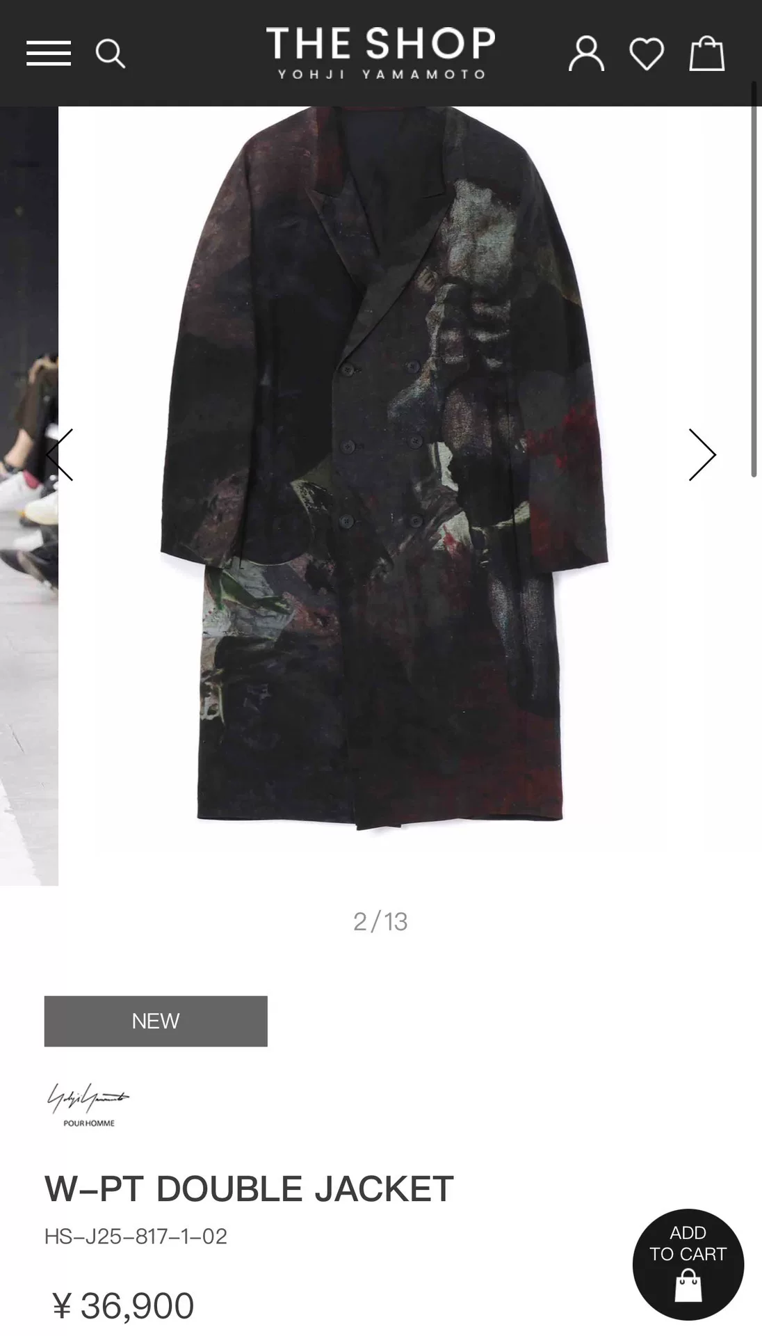 Yohji Yamamoto 24SS Goya Art Coat — back