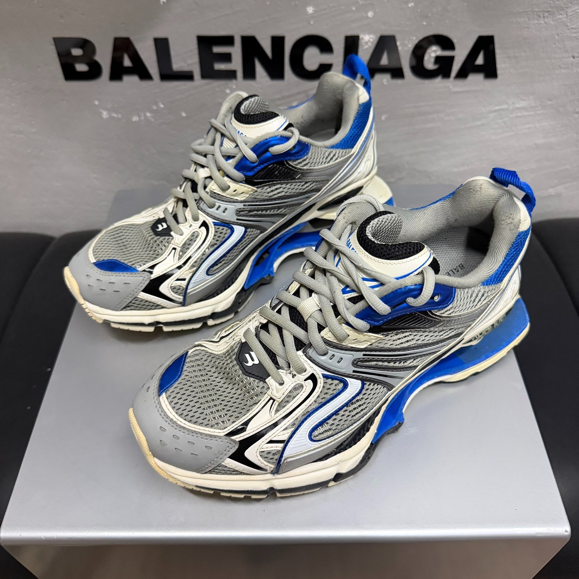 Balenciaga X-Pander Blue Distressed Sneakers 40