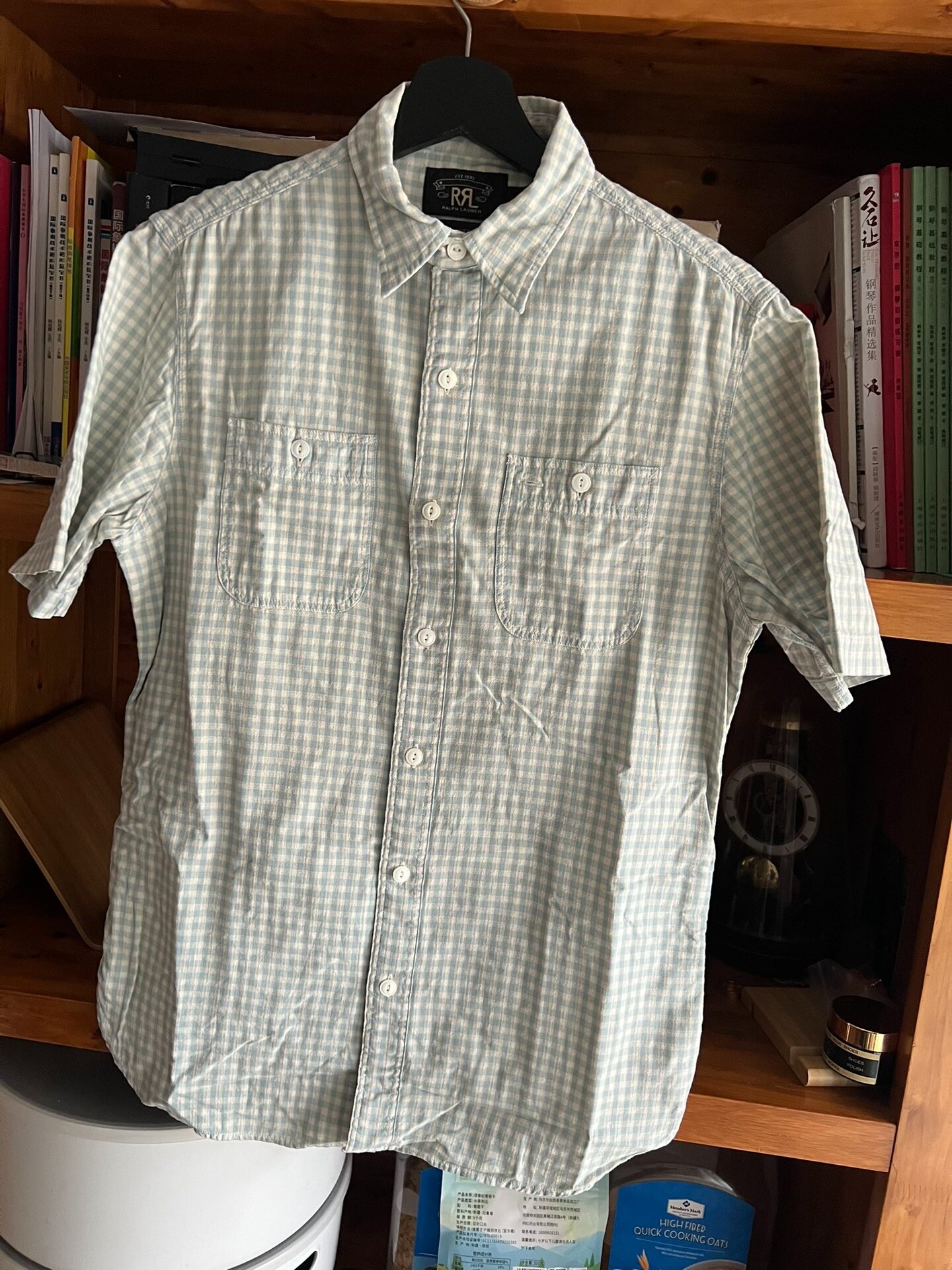 RRL Double RL Checkered Short-Sleeve Shirt — front
