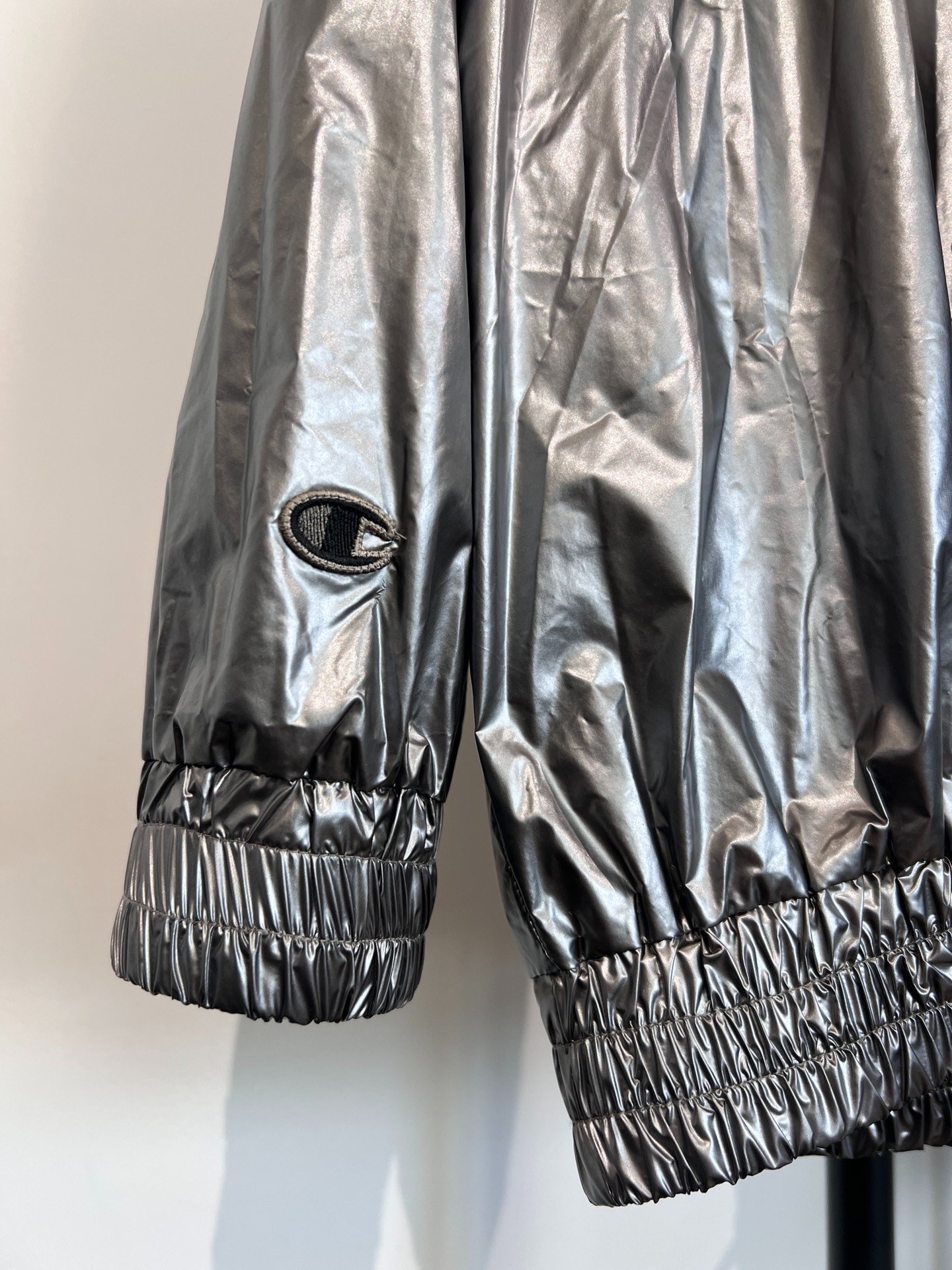 Rick Owens X Champion Metallic Hooded Jacket — label