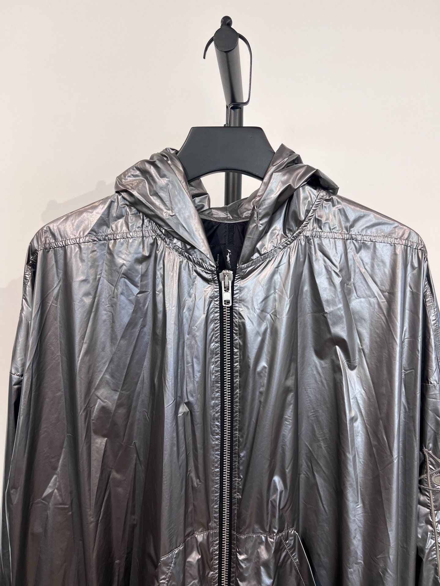 Rick Owens X Champion Metallic Hooded Jacket — detail