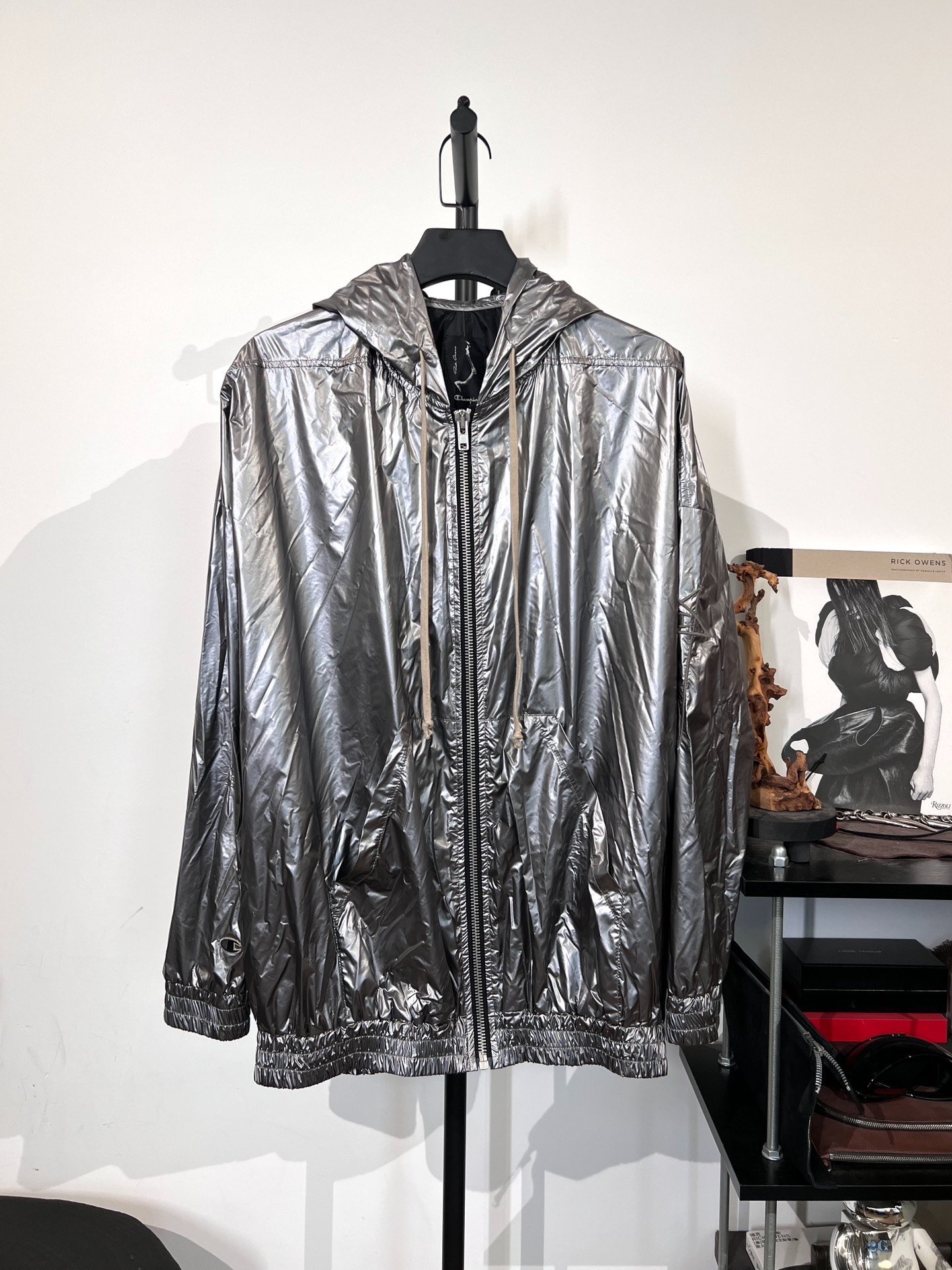 Rick Owens X Champion Metallic Hooded Jacket