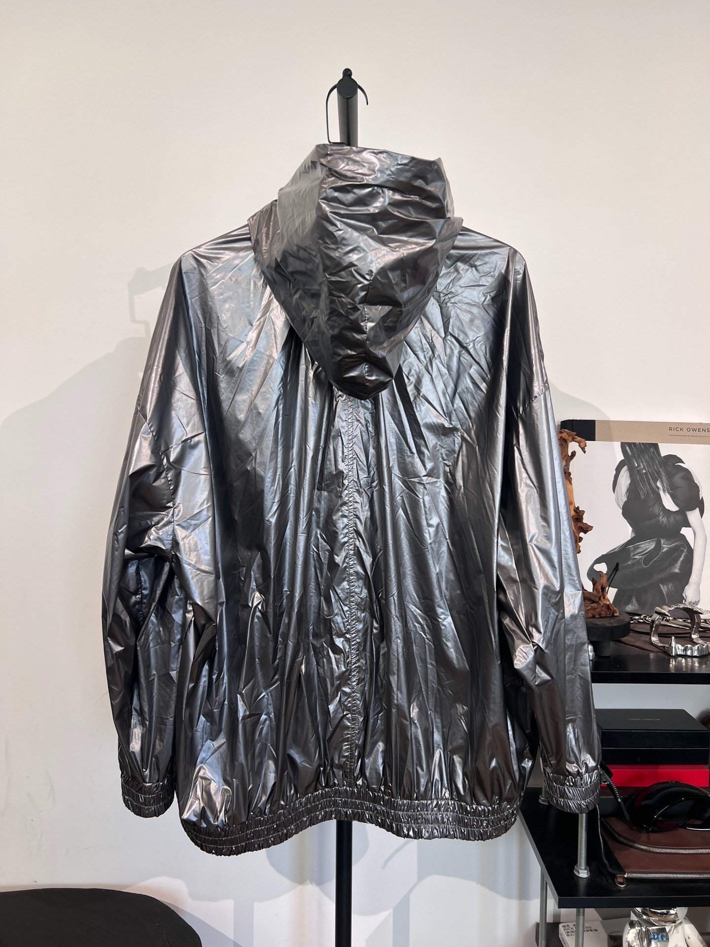 Rick Owens X Champion Metallic Hooded Jacket — front