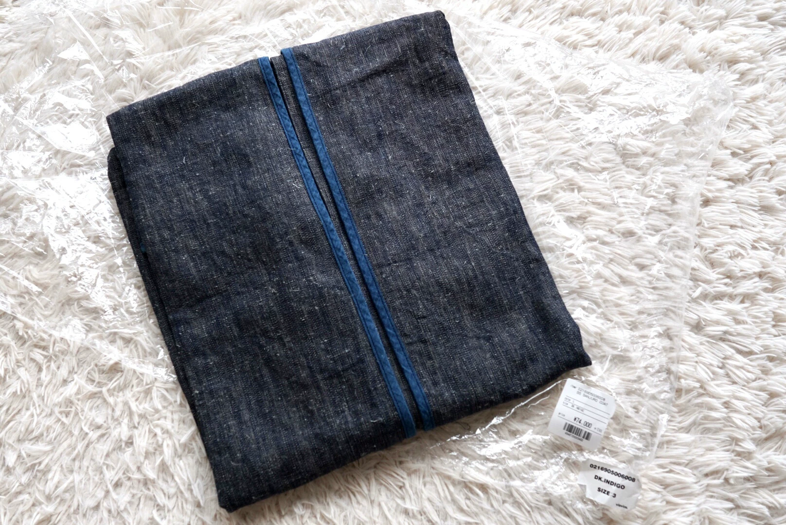 visvim sanjuro indigo oversized coat — front