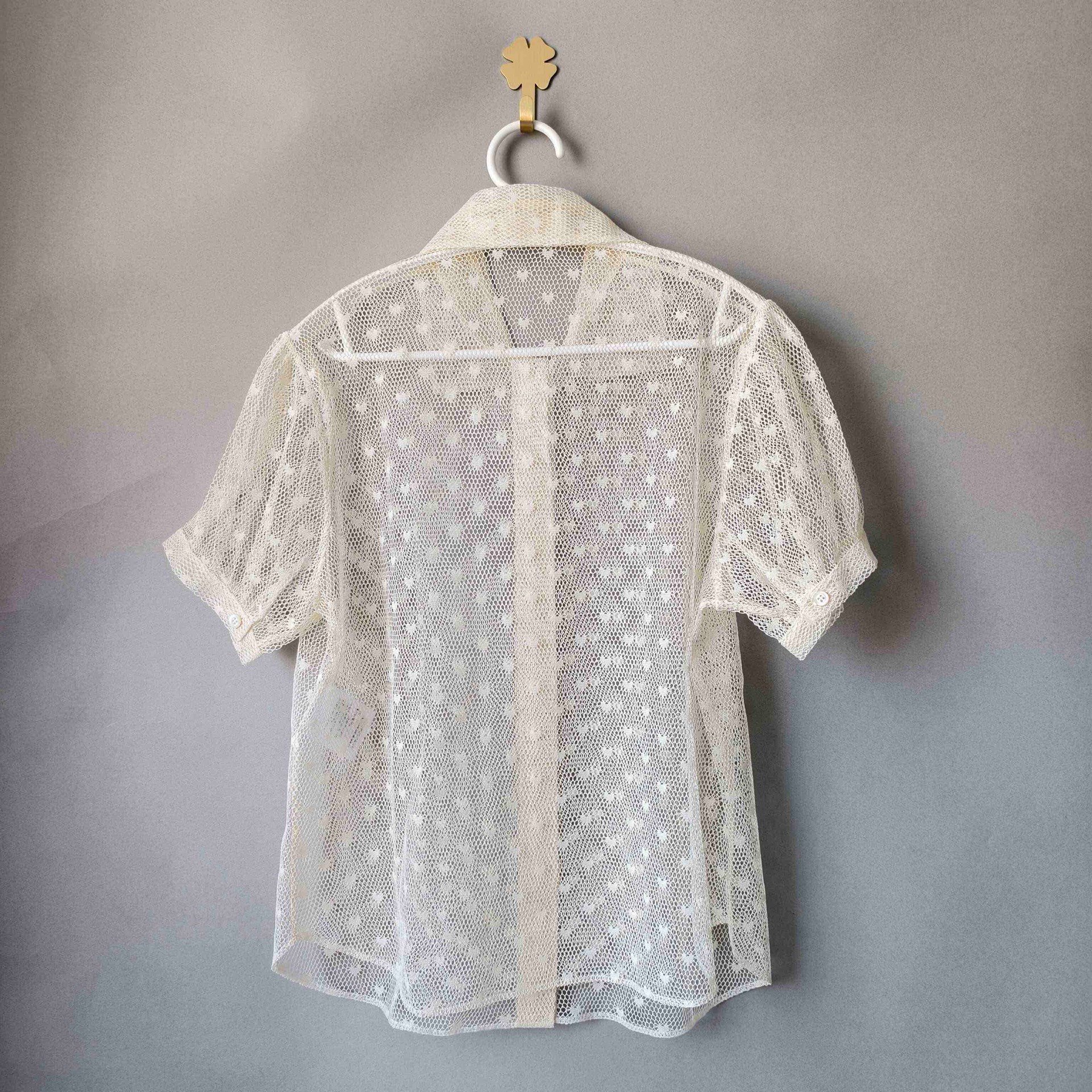 Dior Mesh Short-Sleeve Top — front