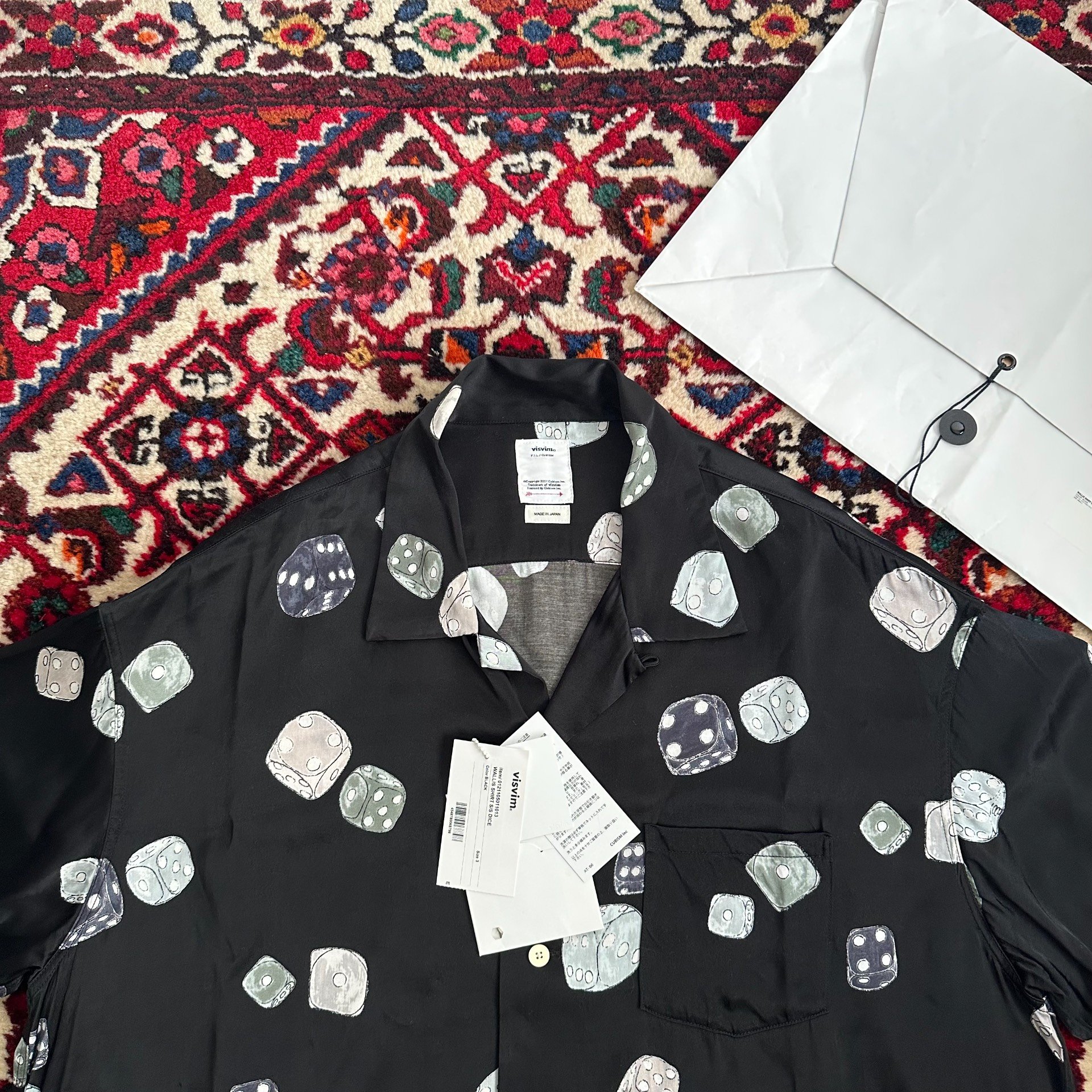 visvim 21SS WALLIS SHIRT Dice Print — detail