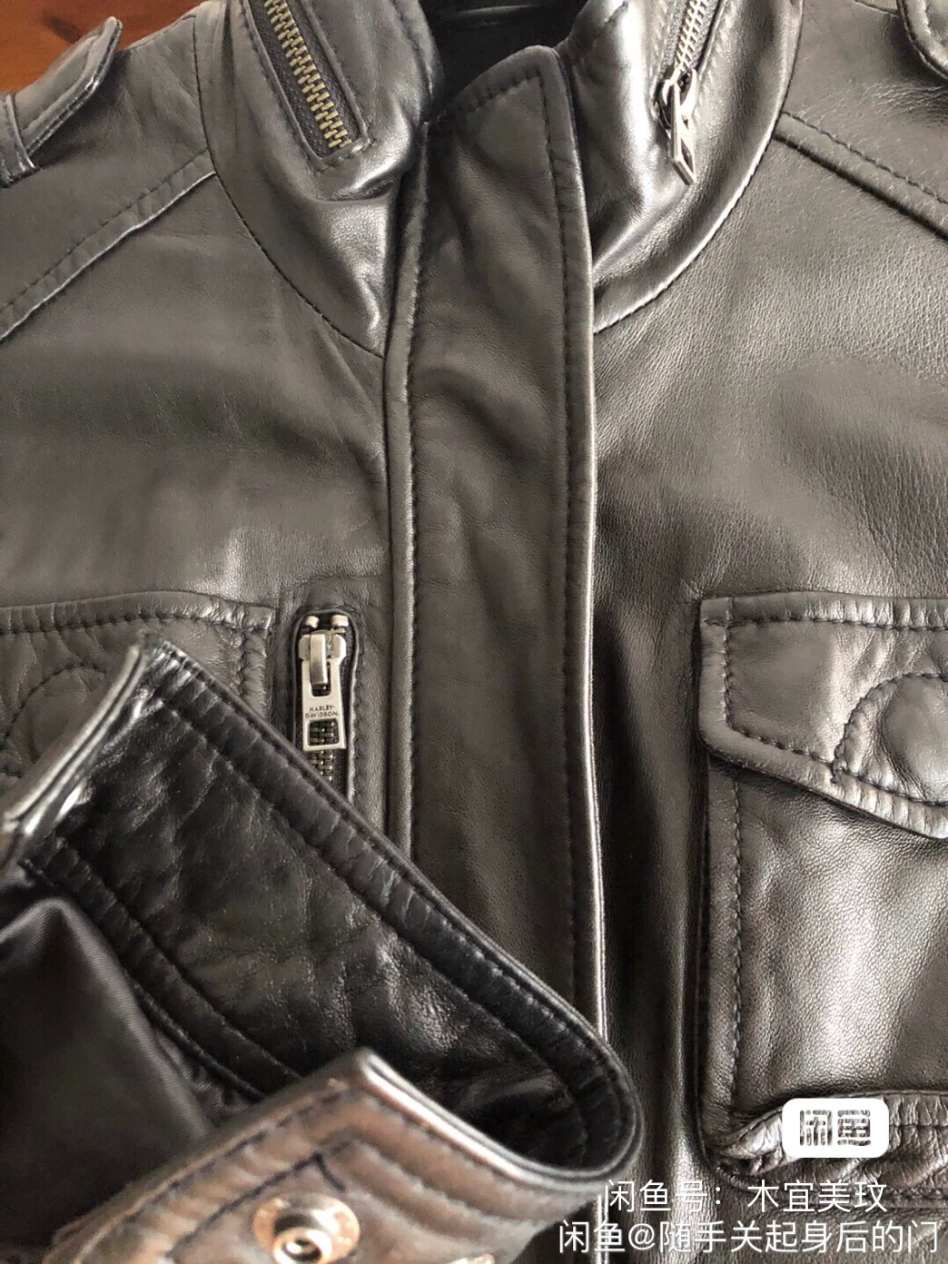Harley Davidson Women's Leather Biker Jacket — label