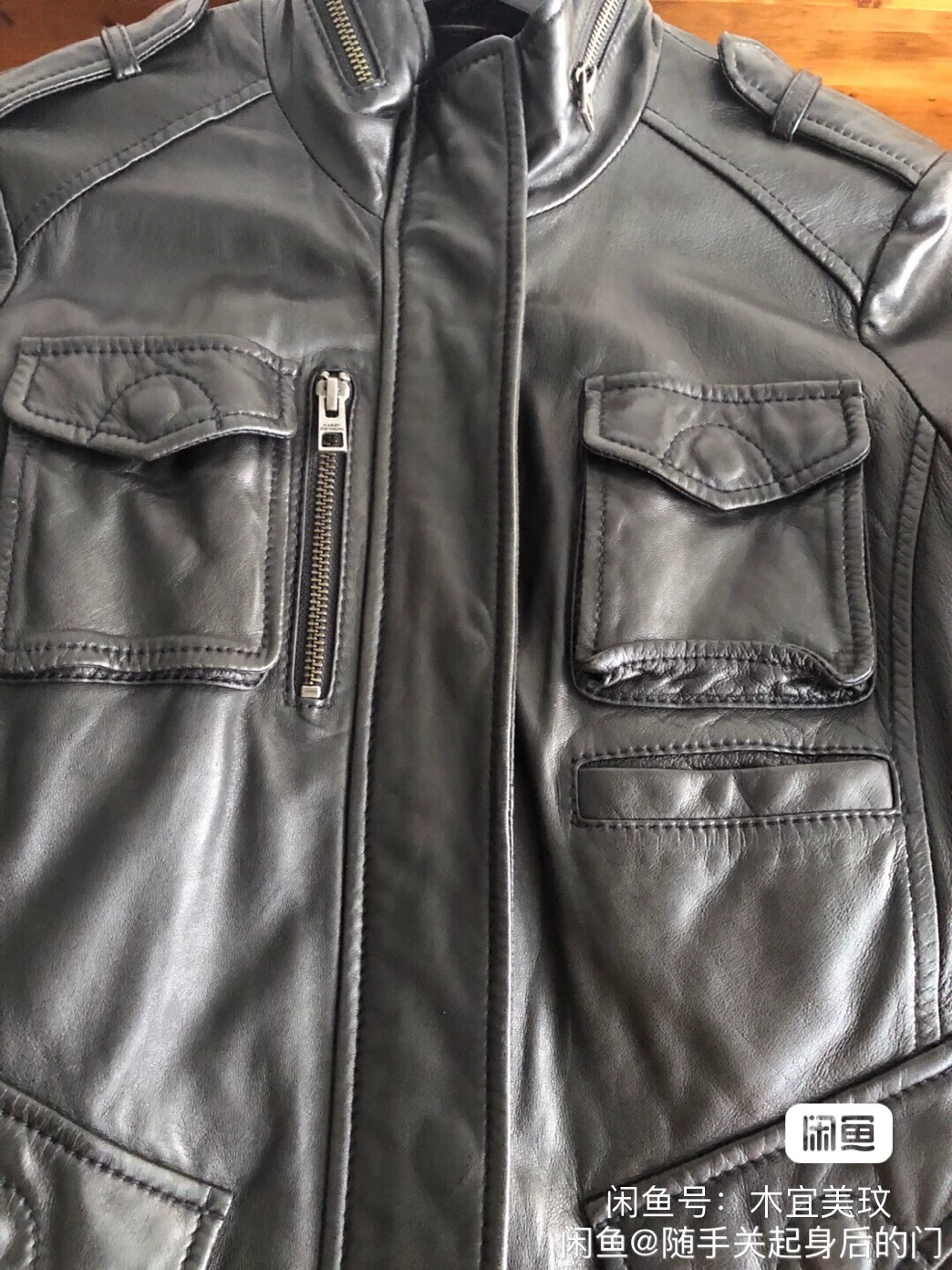 Harley Davidson Women's Leather Biker Jacket — detail