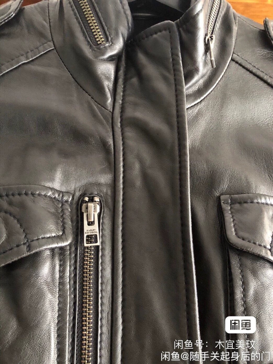 Harley Davidson Women's Leather Biker Jacket — back