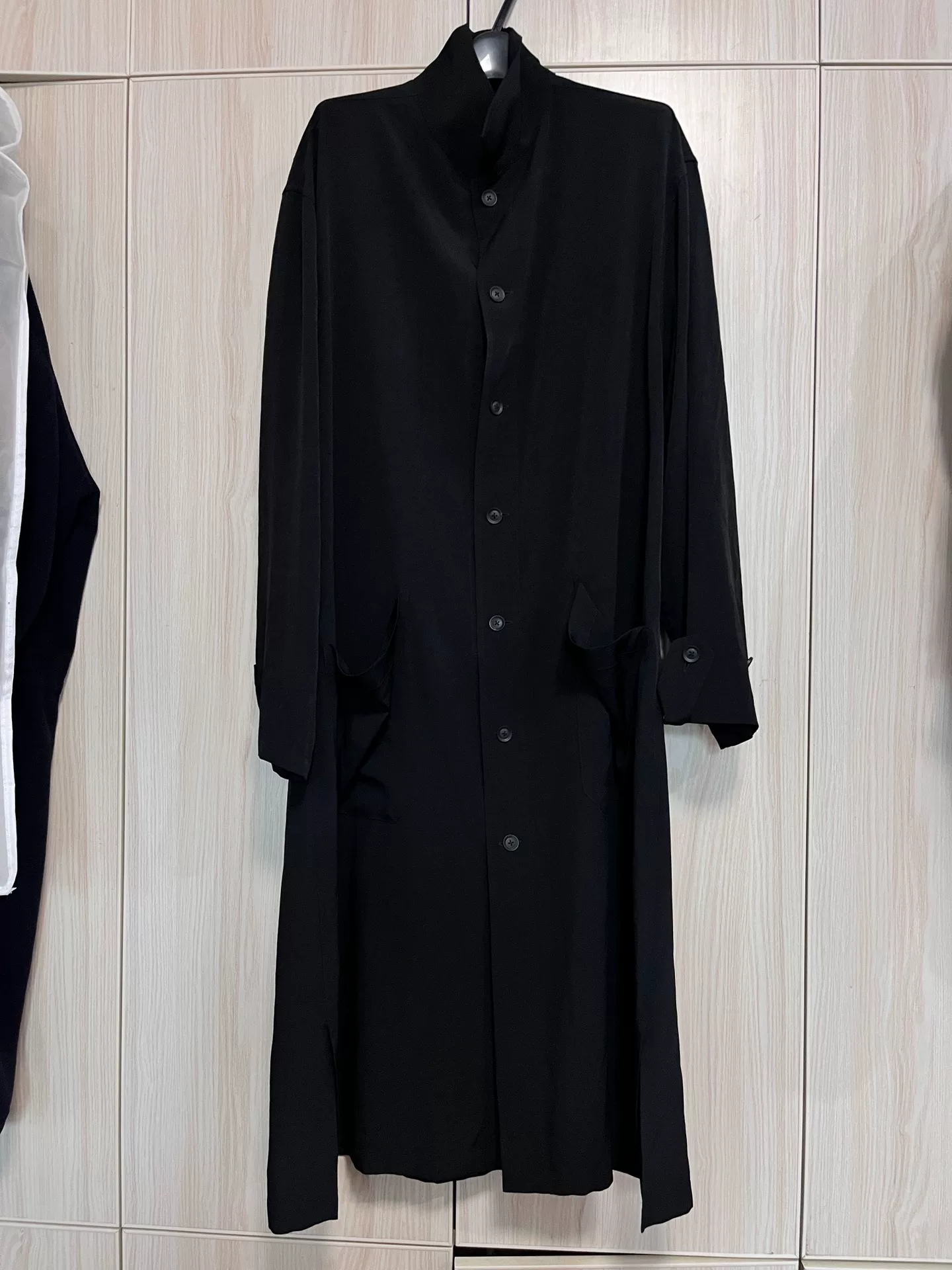 Yohji Yamamoto 20SS Black Robe Shirt — front