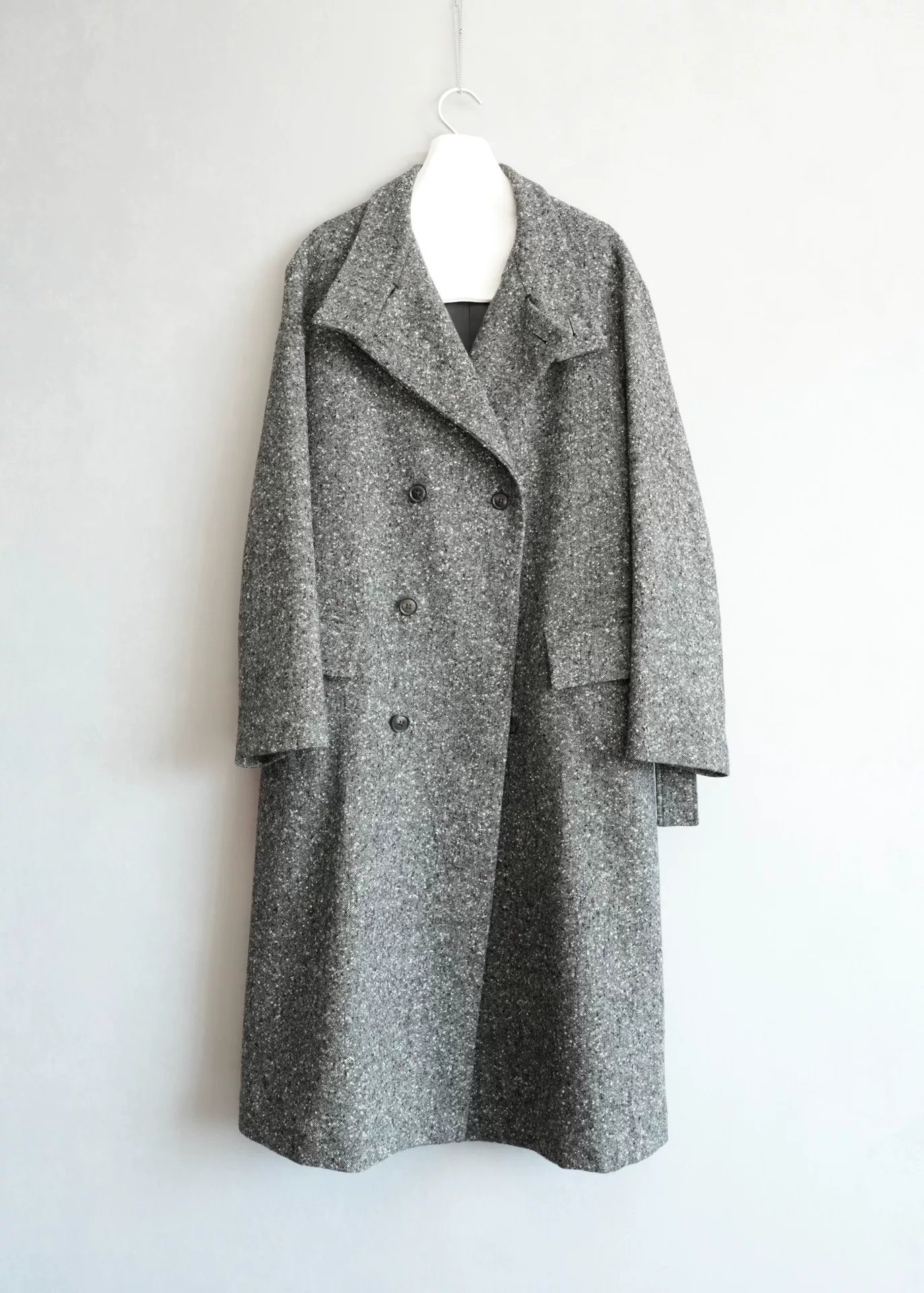 Yohji Yamamoto 18AW Double-Breasted Speckled Coat — detail