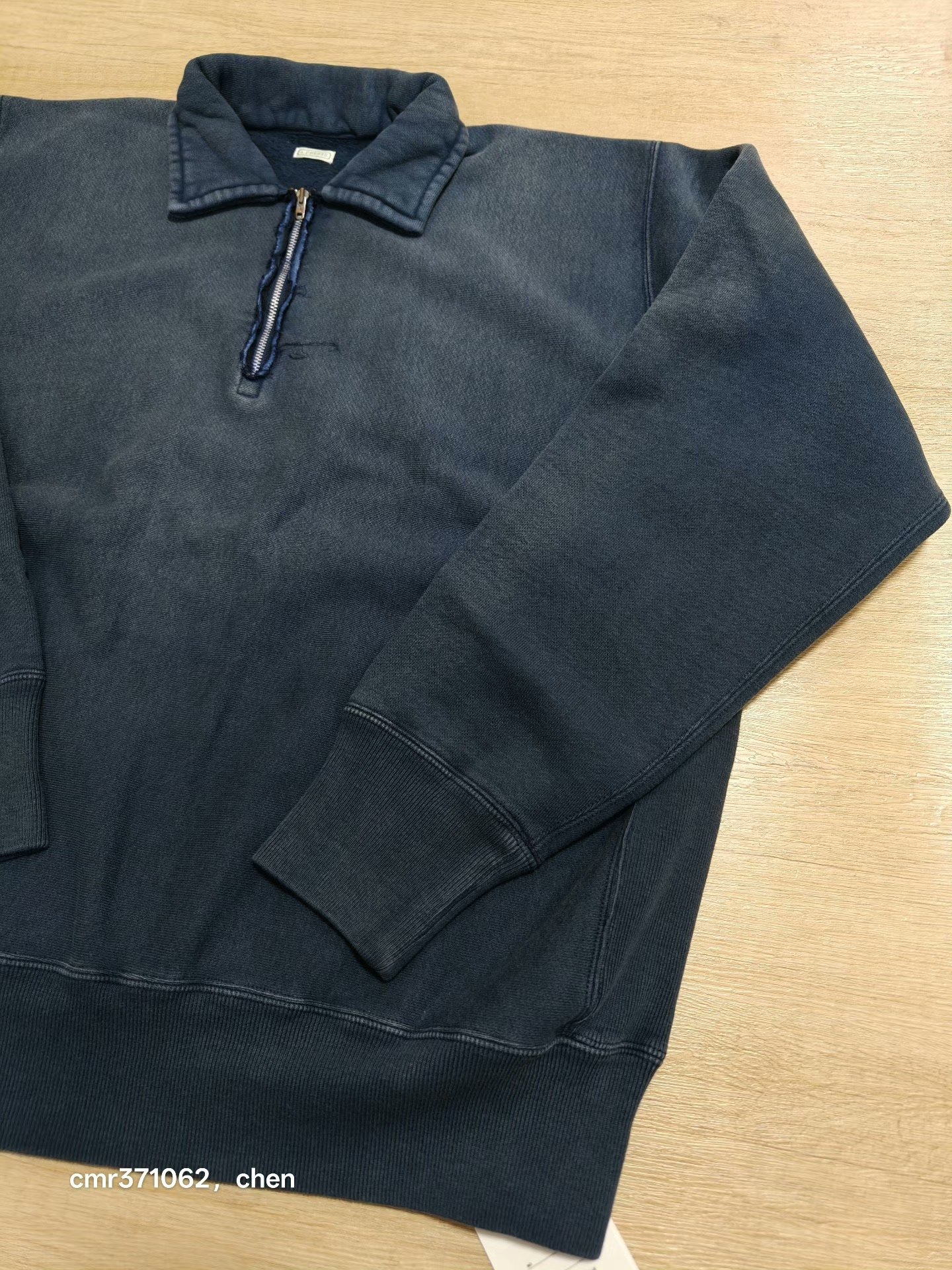 A.PRESSE 26SS Vintage Distressed Half-Zip Sweatshirt — front