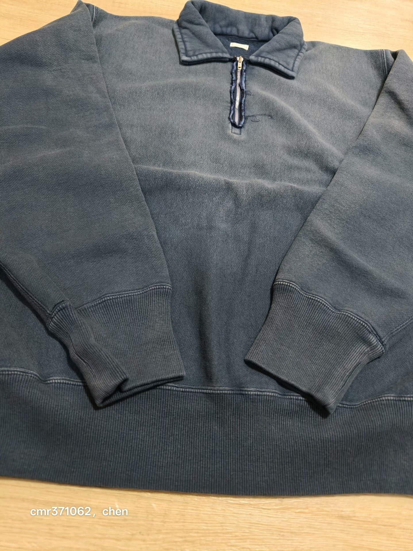 A.PRESSE 26SS Vintage Distressed Half-Zip Sweatshirt — label