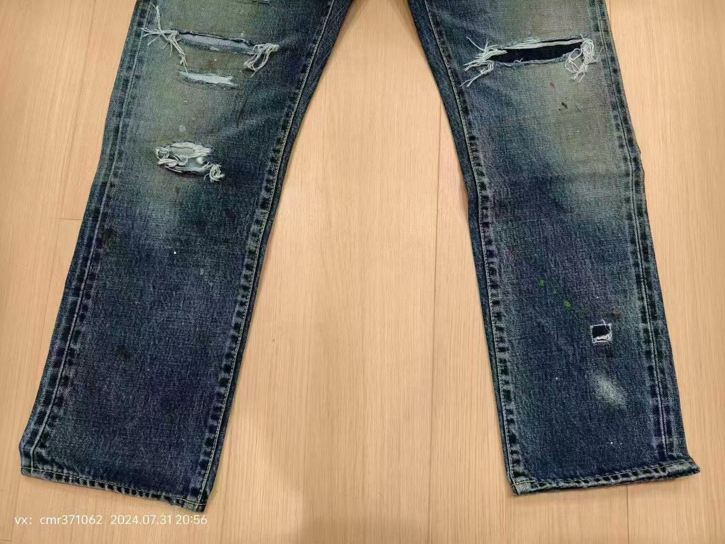 visvim 19ss Spot 10 D17 Distressed Jeans — back